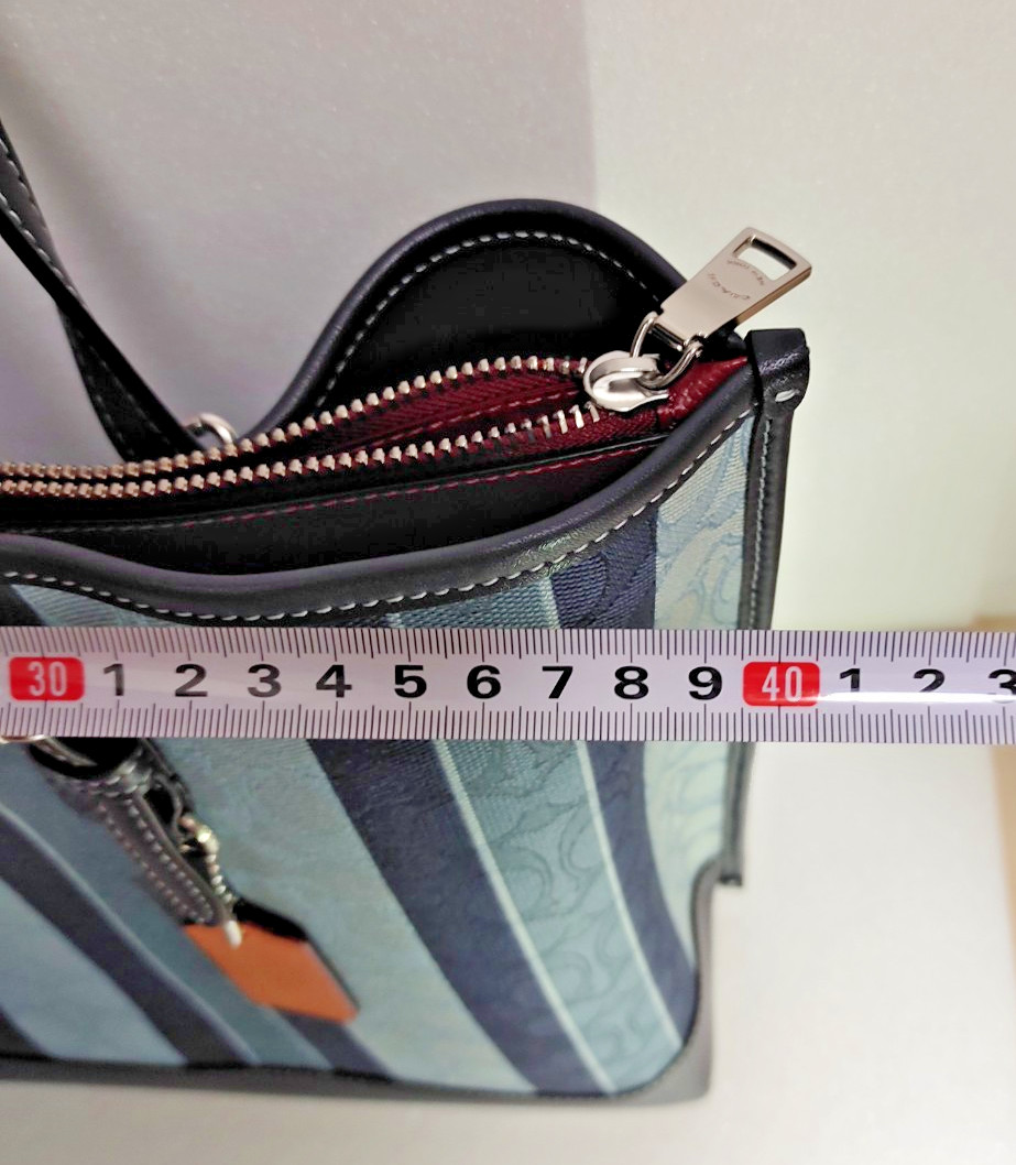 COACH Mollie Tote Bag Midnight Multi Signature Jacquard Stripes C8415 Mint New