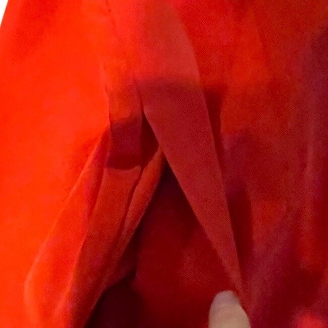 DO+BE Red Ruffle V-Neck Jumpsuit Adjustable Straps Straight Leg Womens Medium