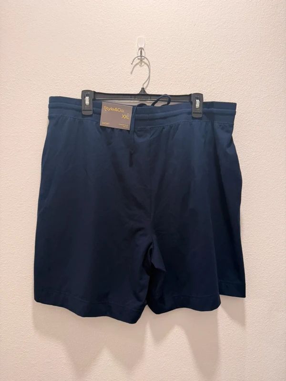 Style&Co Navy Comfort Waist Pull-On Knit Shorts XXL Mid Rise Pockets