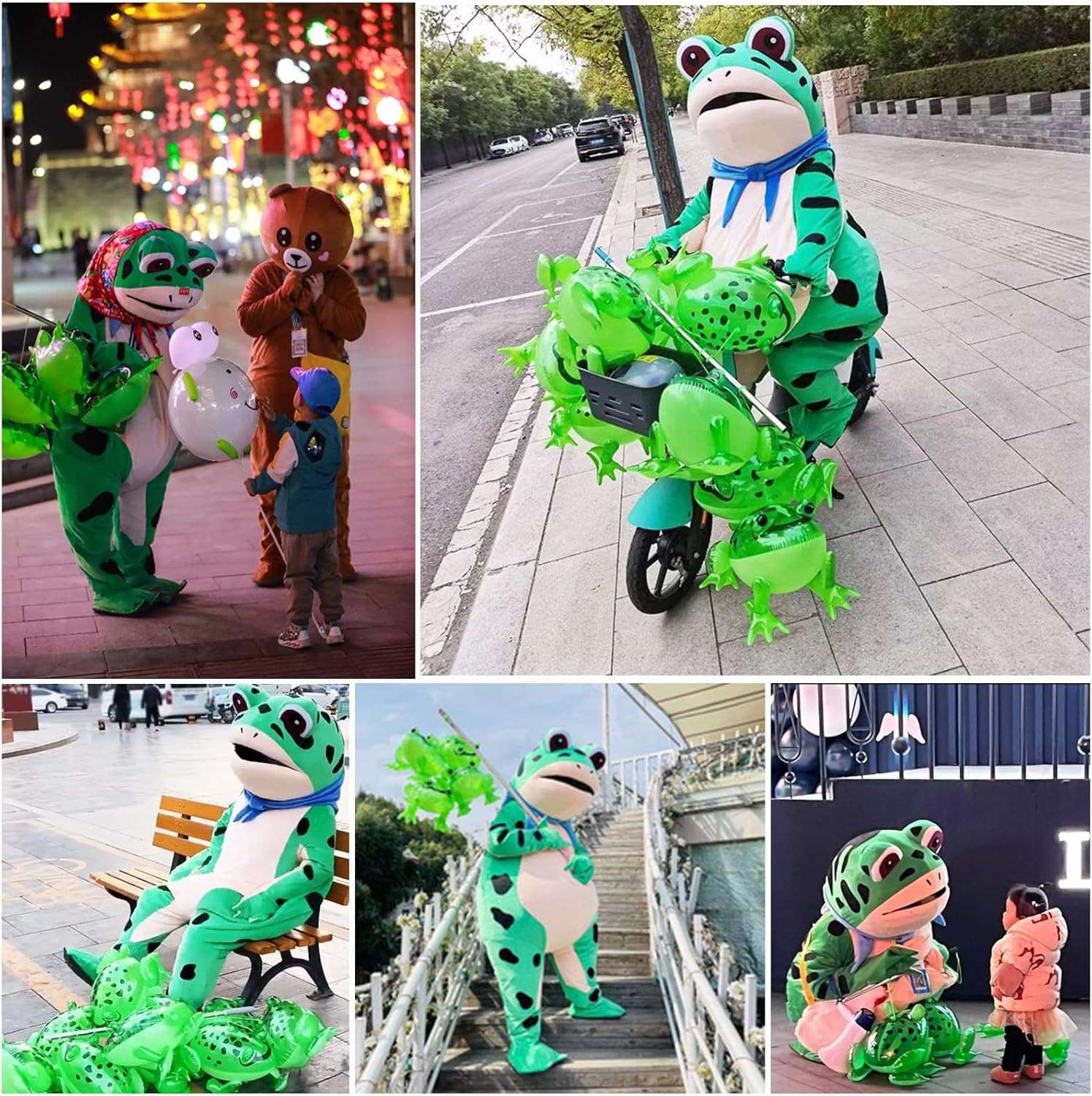 Inflatable Costume Adult Frog Halloween Cute Animal Costumes Funny Blow up Suit