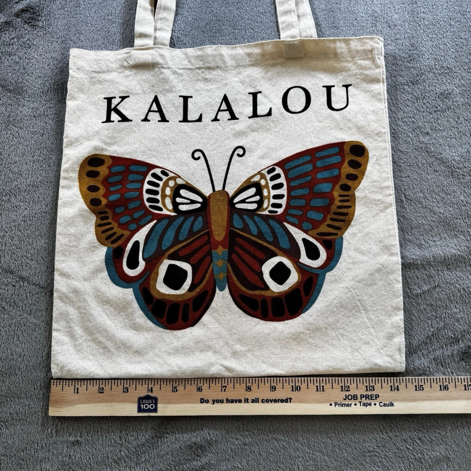 Canvas Tote Bag Butterfly 100% Cotton Shopping Reusable KALALOU Flutter