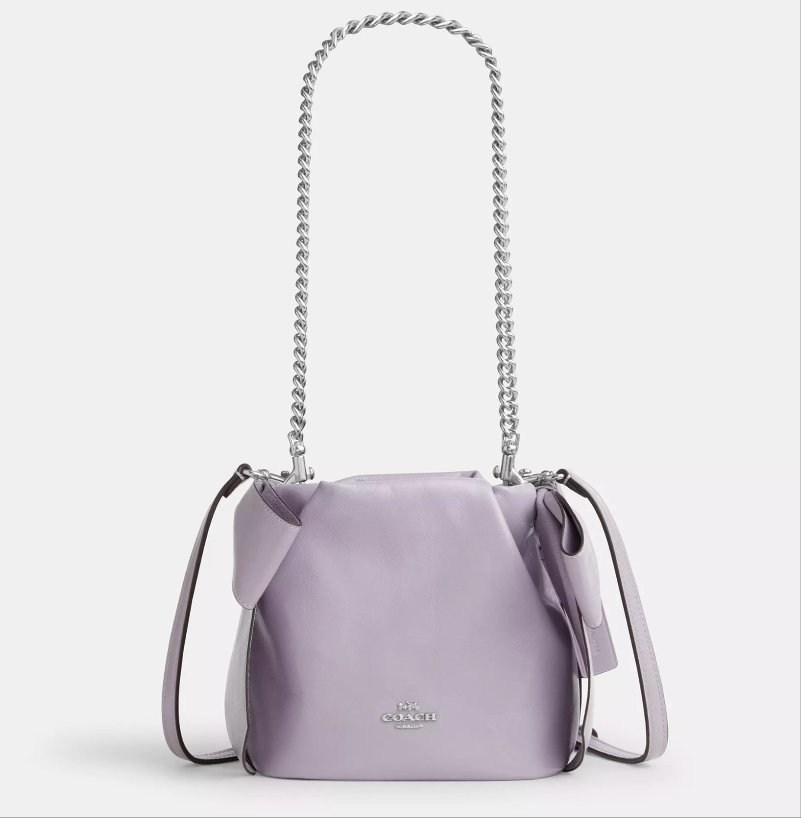 NWT Coach Faye Mini Drawstring Bag With Bows CEL03 Light Amethyst