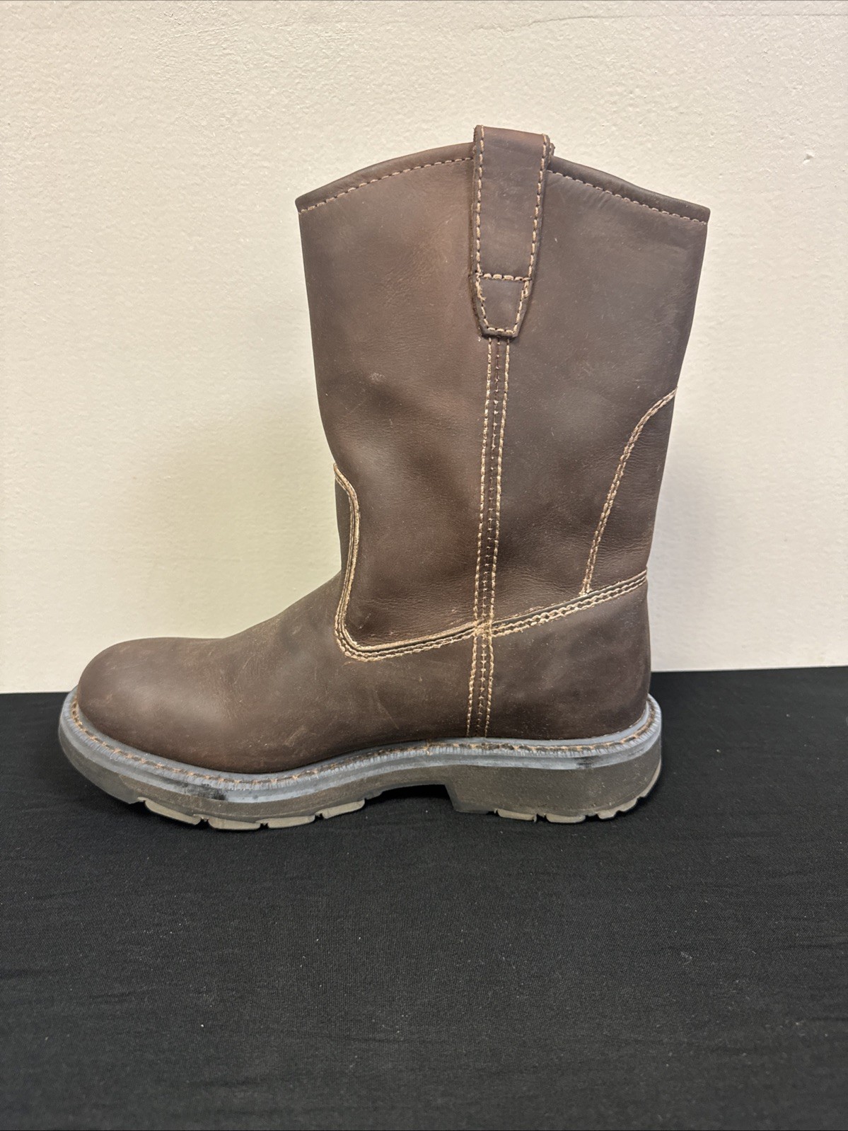 Wolverine Wellington W04727 Dark Brown Leather Western Work Boots Mens Sz 8.5 EW