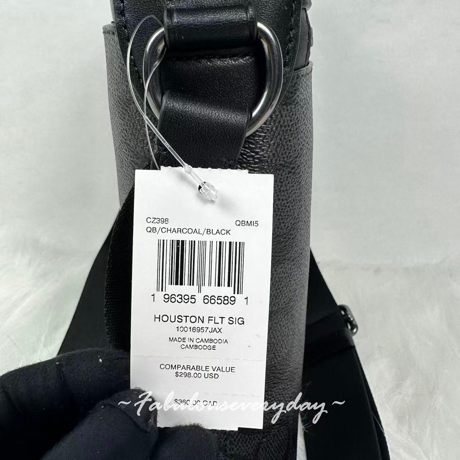 Coach Men’s Houston Flight Bag In Signature Canvas/Charcoal/Black CZ398 NWT