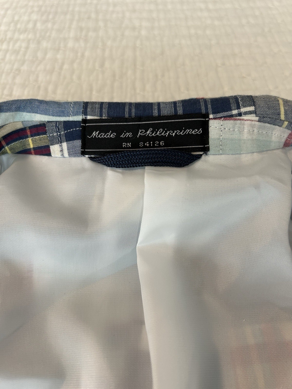 Haspel Madra Quilted Blazer Men’s Patchwork Plaid Preppy Lightweight 100% Cotton