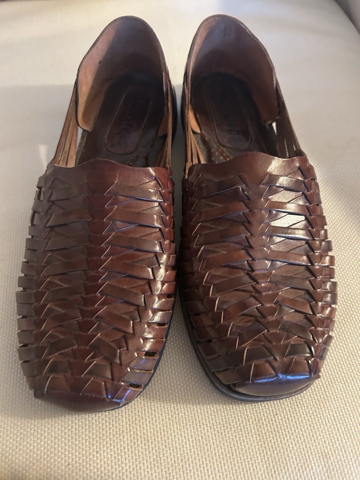 Sunsteps Mens Size 10.5 Brown Huarache Leather Hand Woven Shoes
