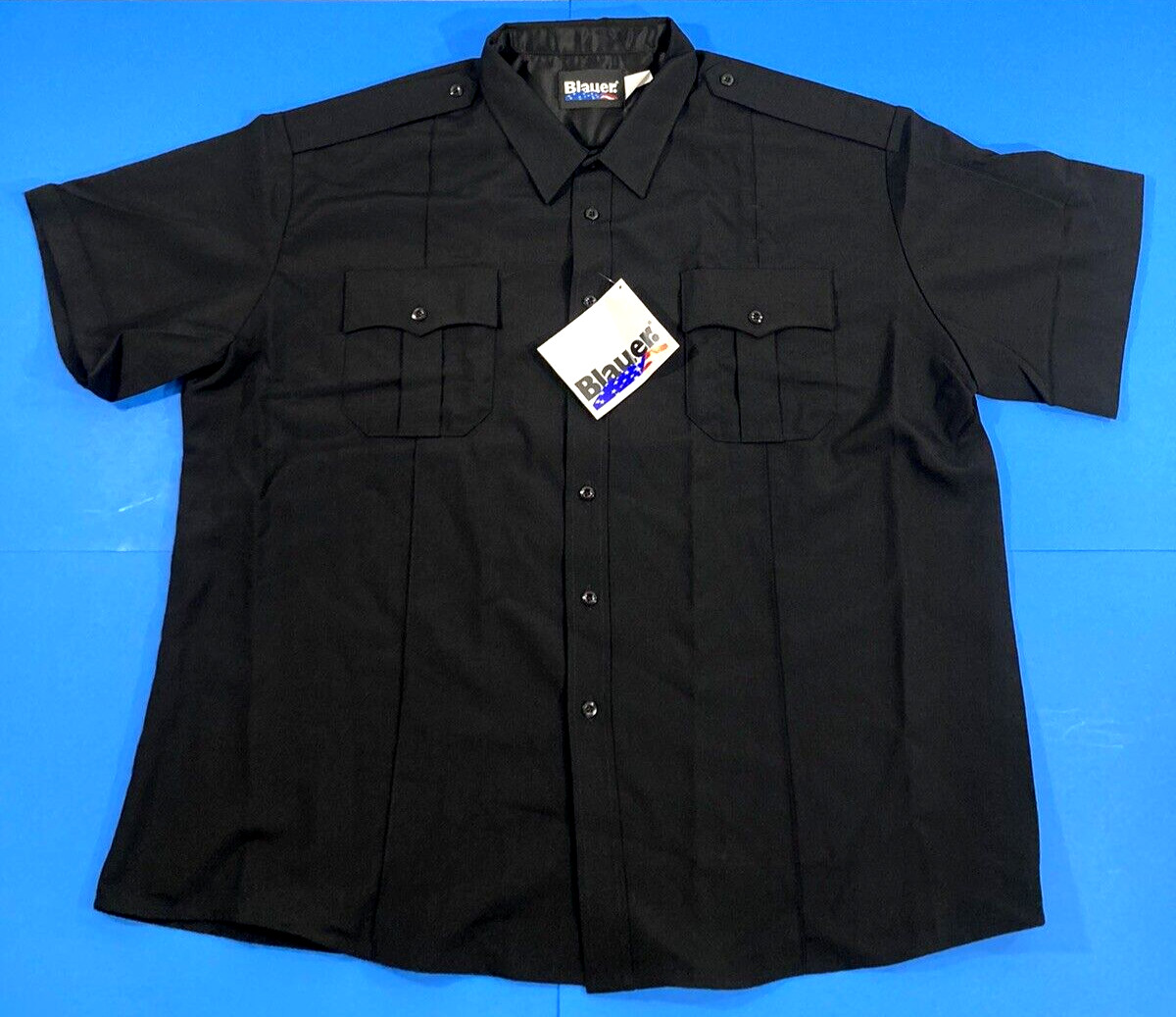NWT 4XL REG BLAUER MENS SHORT SLEEVE WOOL BLEND ZIPPER SHIRT 8460 BLACK 4XL REG