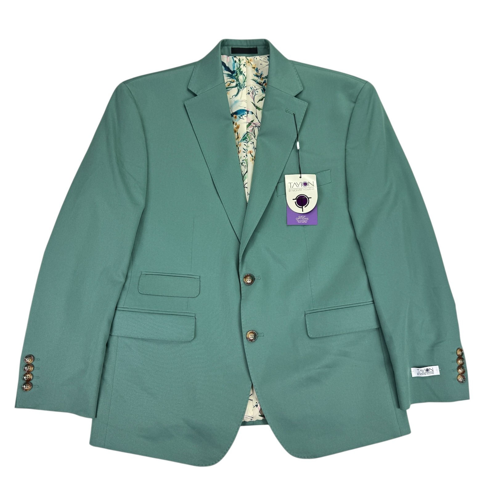 Tayion Mens Agordy Classic Fit Solid Suit Jacket Moss Green 40S