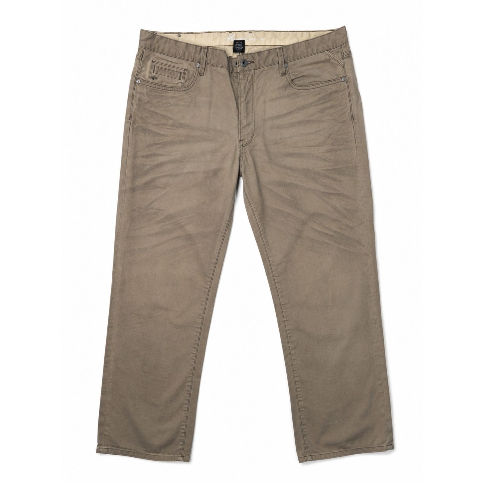 Kenneth Cole New York Men’s 38×32 Coated Burnished Whiskered Pants Jeans Tan