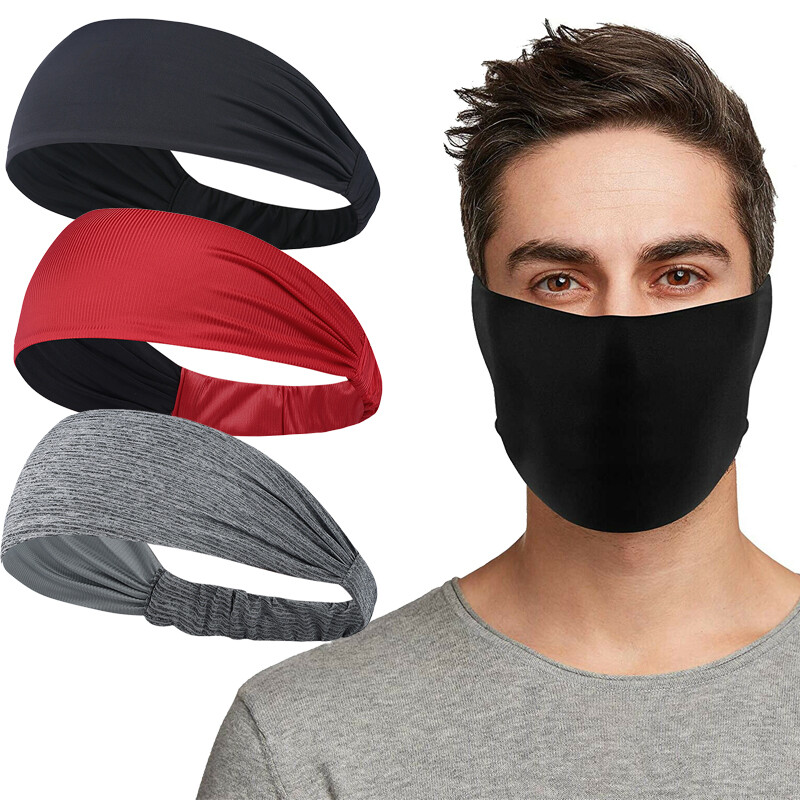 Women Mens Headband Sports Running Sweat Head Bands Athletic Sweatbands HairBand