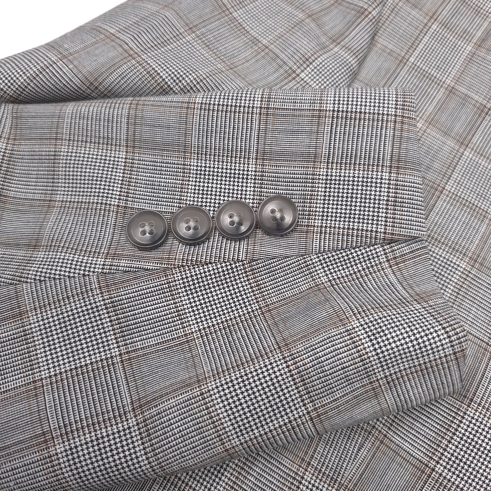 Tallia Verdello 40R Suit Jacket Gray Plaid Slim-Fit Wool Mens NWT