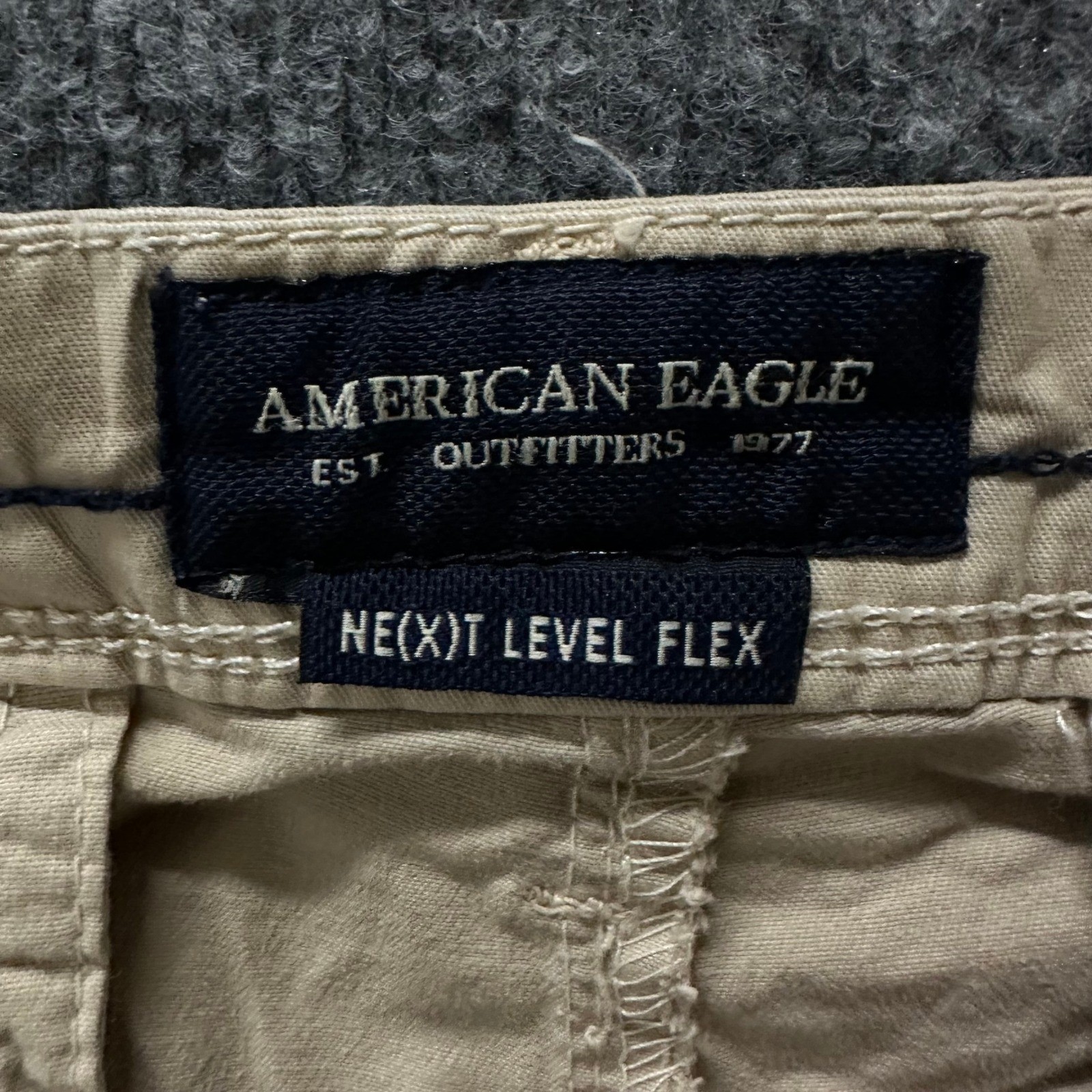 American Eagle Shorts Mens Size 34 Khaki Beige Next Level Flex Chino Casual Flat