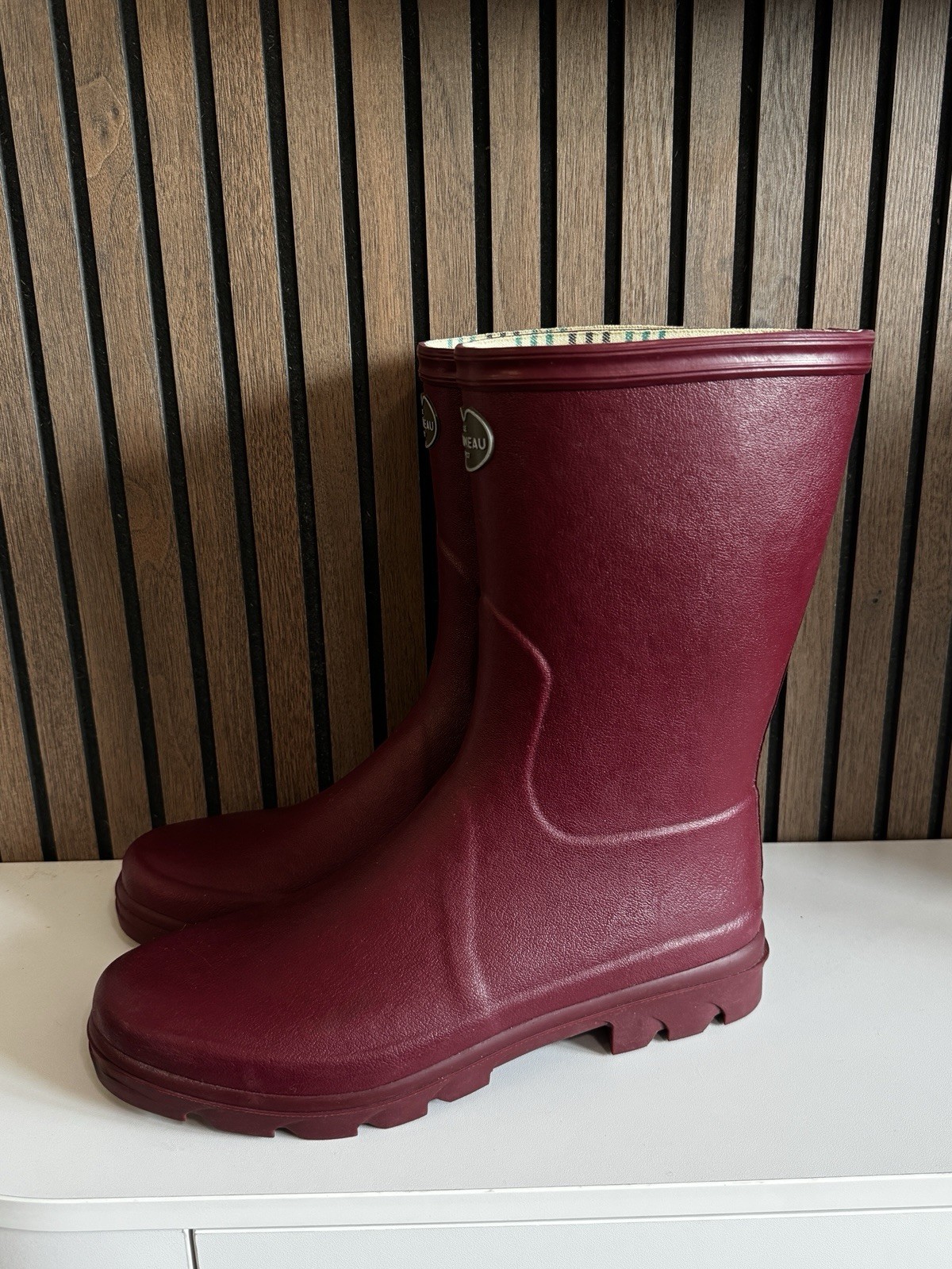 Le Chameau 1927 Burgundy Rubber Pull-On Rain Boots MEN’S US 9 / WOMEN’S US 10