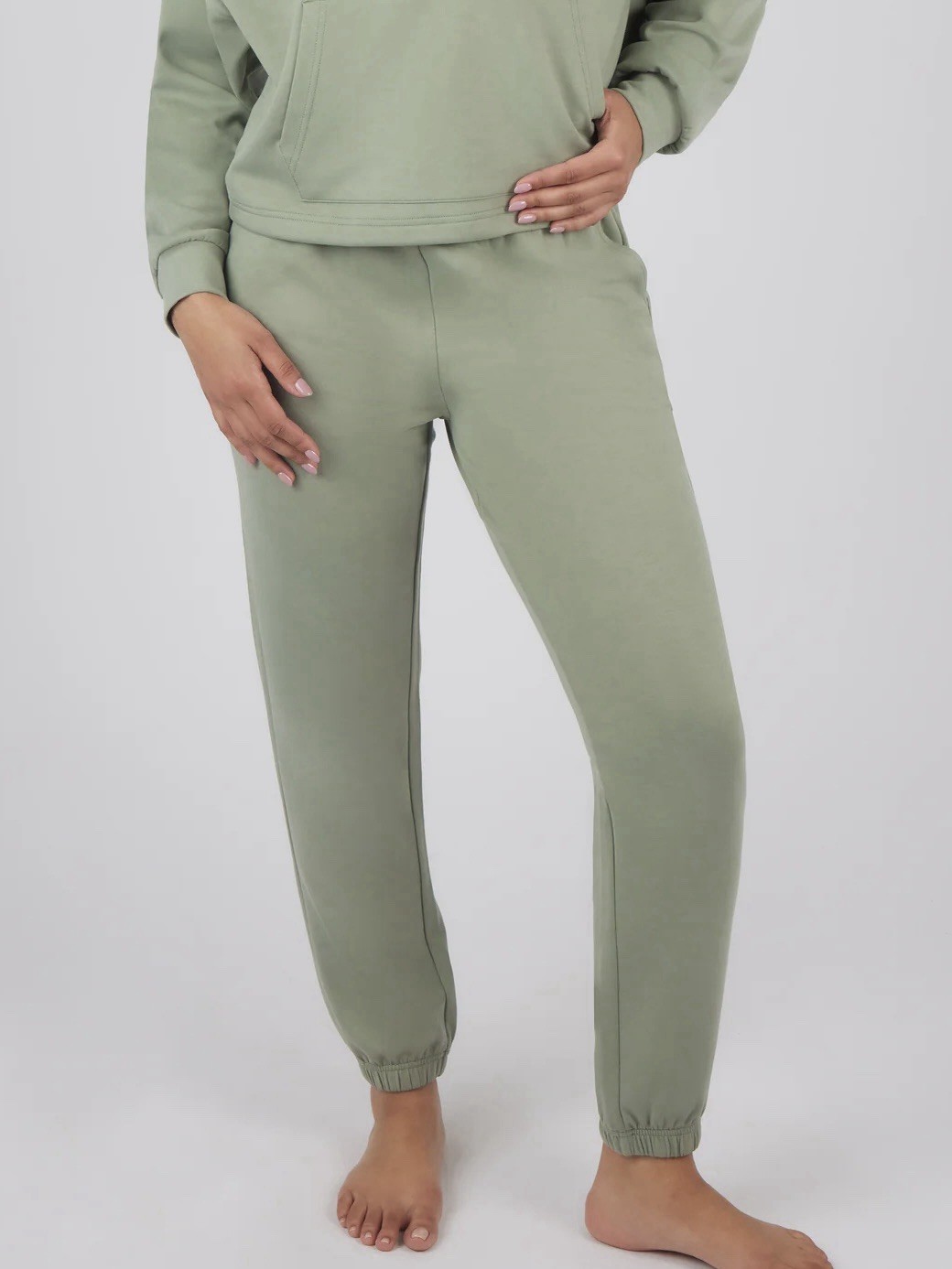 Yogalicious Sweatpants Womens XL Sage Green Scuba Taylor Pull On Casual Jogger