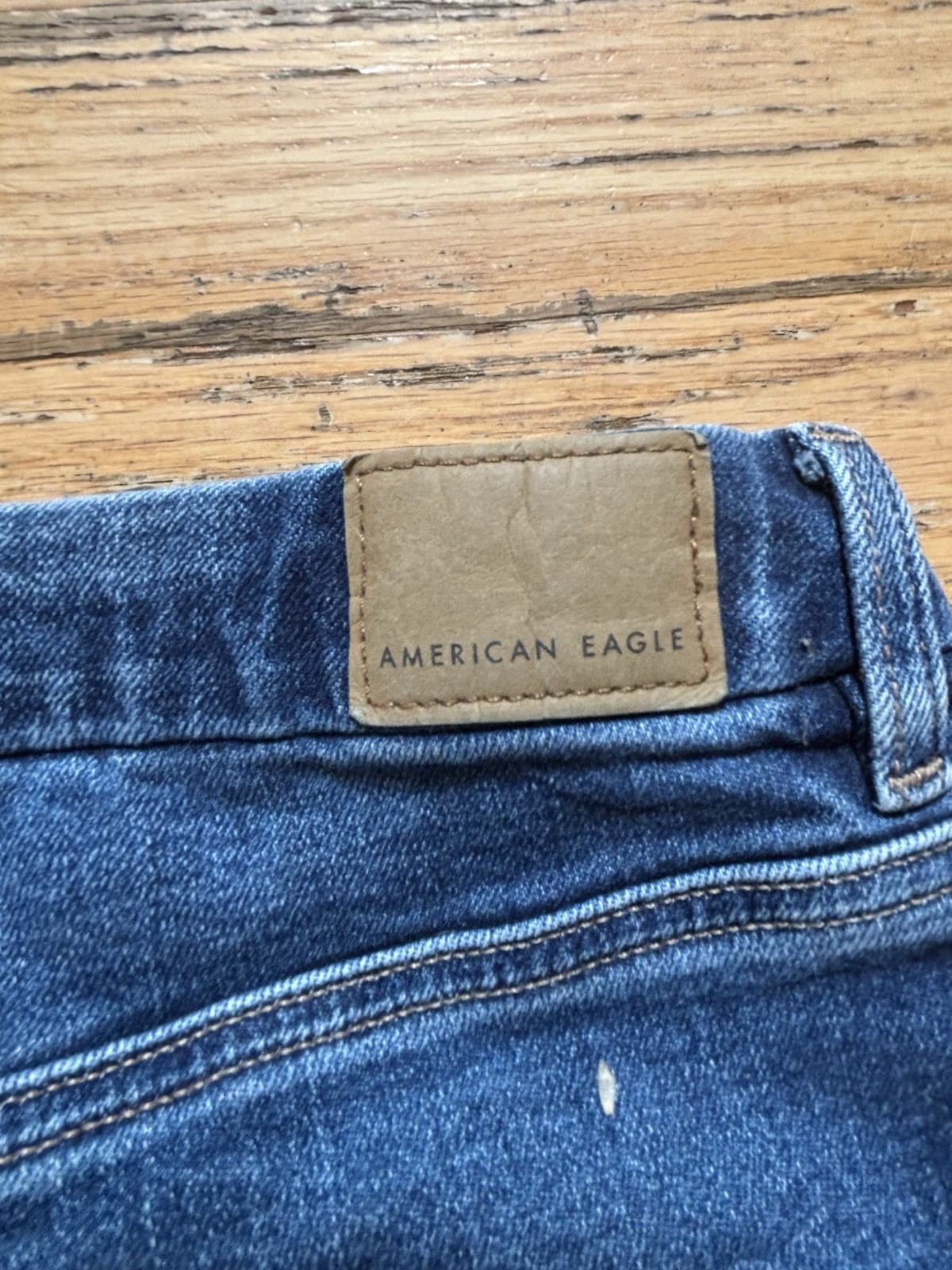 American Eagle Women’s Straight Jeans Blue Dark Wash Stretch 5-Pocket 14