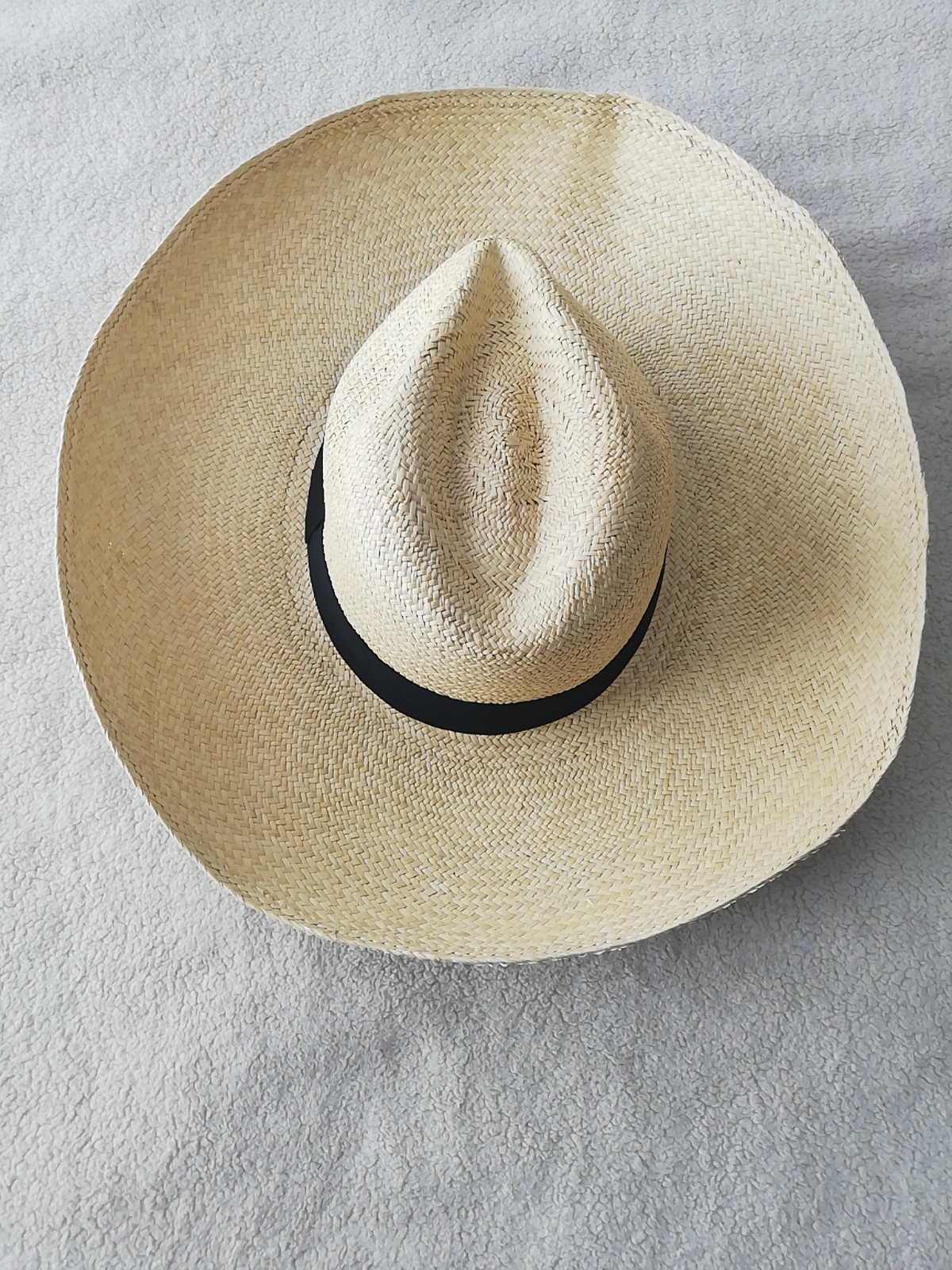GENUINE ECUADOR HAT “PANAMA HAT” 100% TOQUILLA STRAW LARGE 60Cm CLASSIC BEIGE