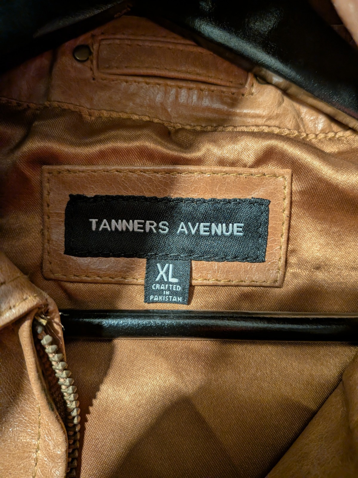 NWT Tanners Avenue 100% Genuine Leather Jacket Men’s XL In Cognac Color
