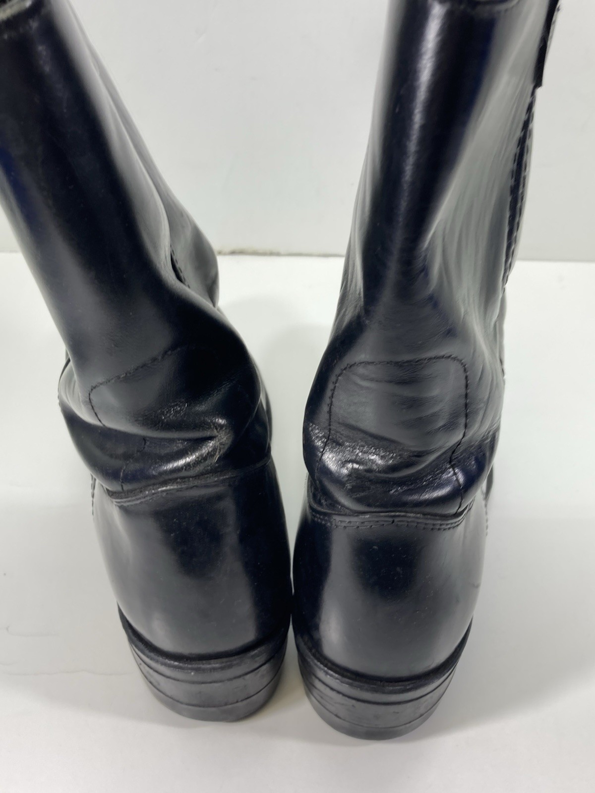 Iron Age Steel Toe Safety Roper Boots Men Size 9 EE Wide Black Leather Western