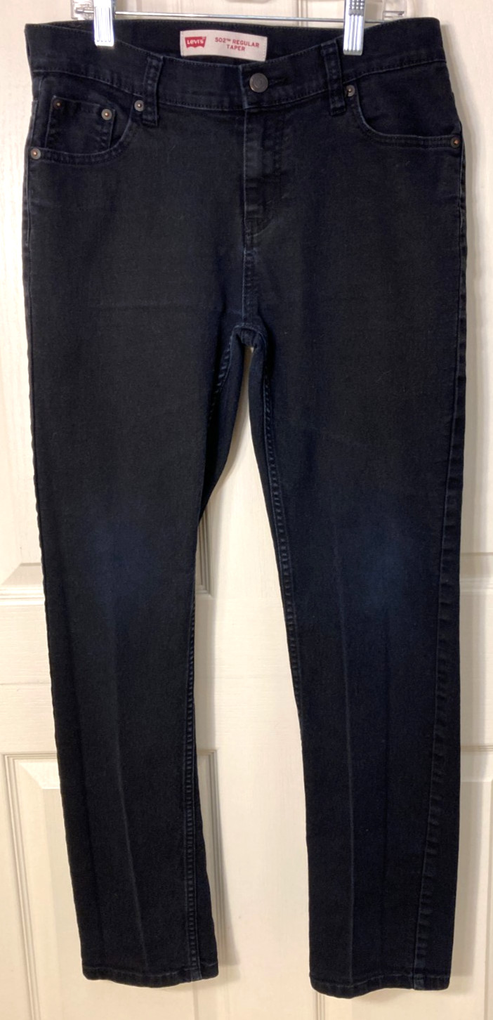 Levi’s Mens 502 Regular Taper Black Denim Jeans (Size 18/29×31 / Measures 29×29)
