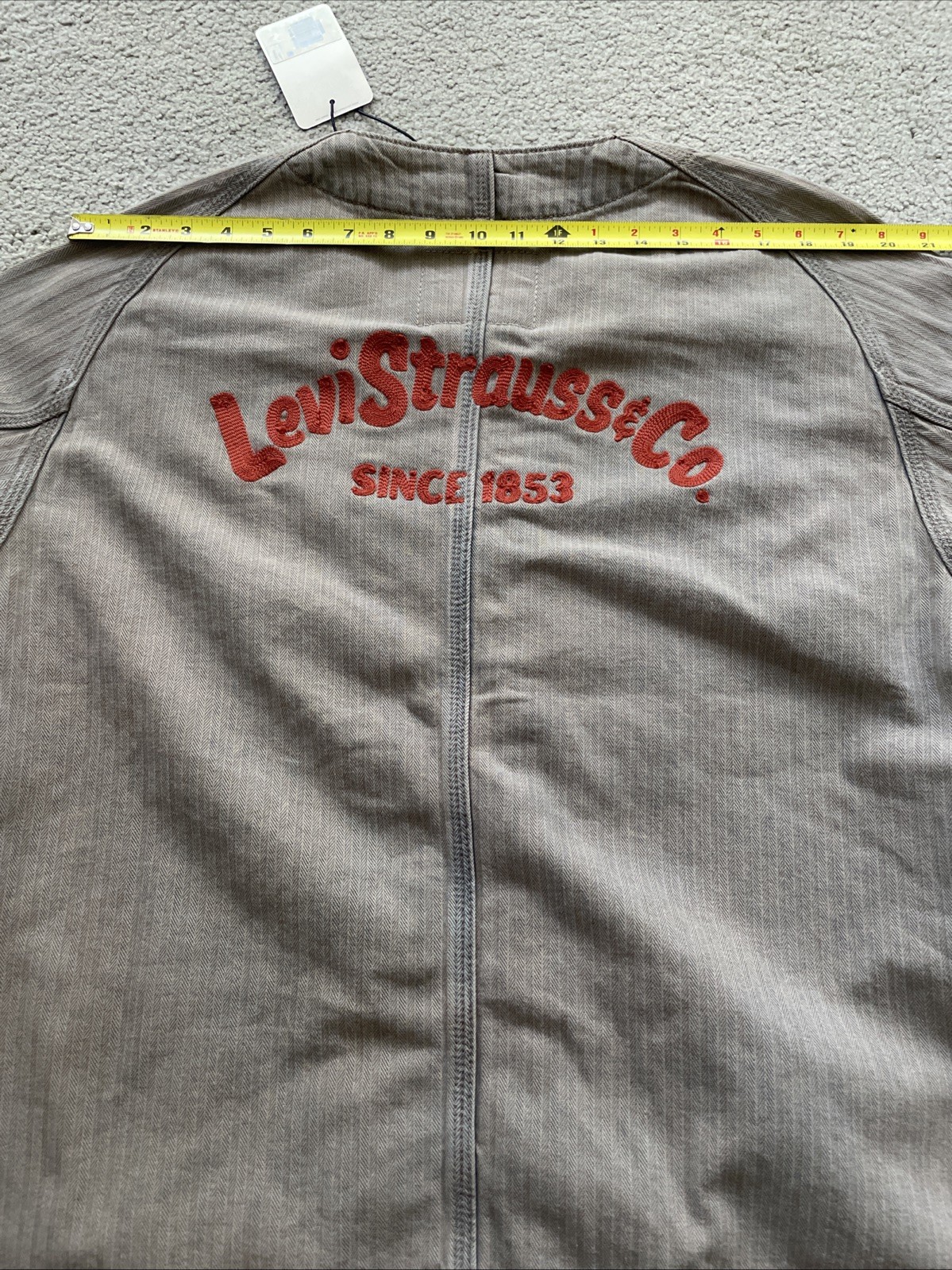 Levis Union Engineers Coat Beige Denim Cardigan Relaxed Fit 71390006 Men’s Sz L