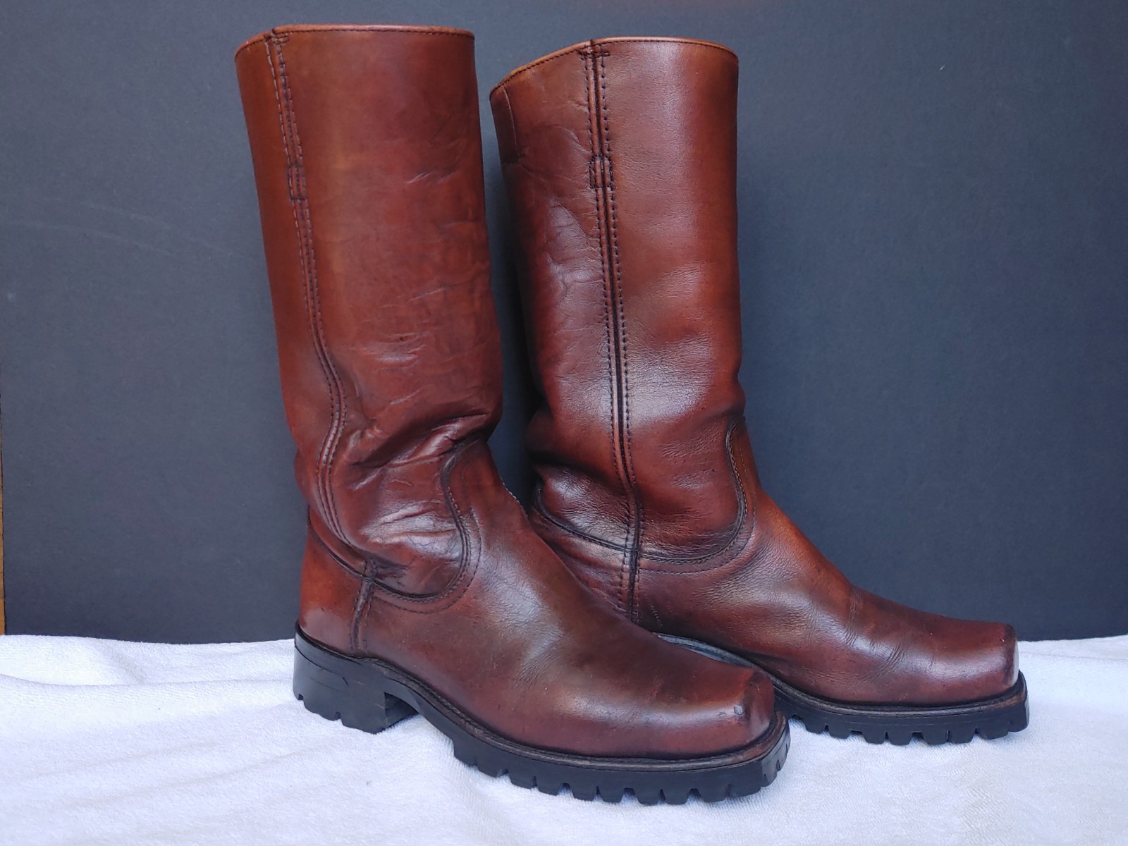 Vtg Frye Black Label Campus Boots Reddish Brown Size 8.5 D