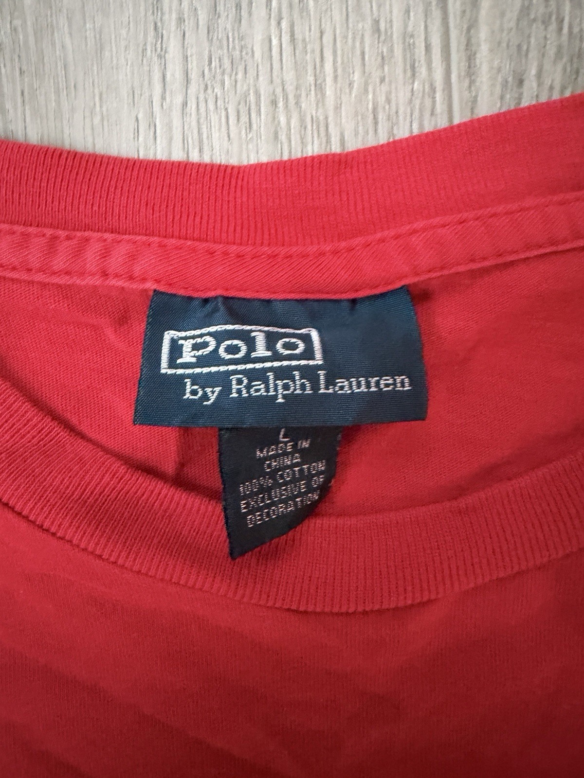 Vintage Single Stitch Red Polo Ralph Lauren Shirt Size Large