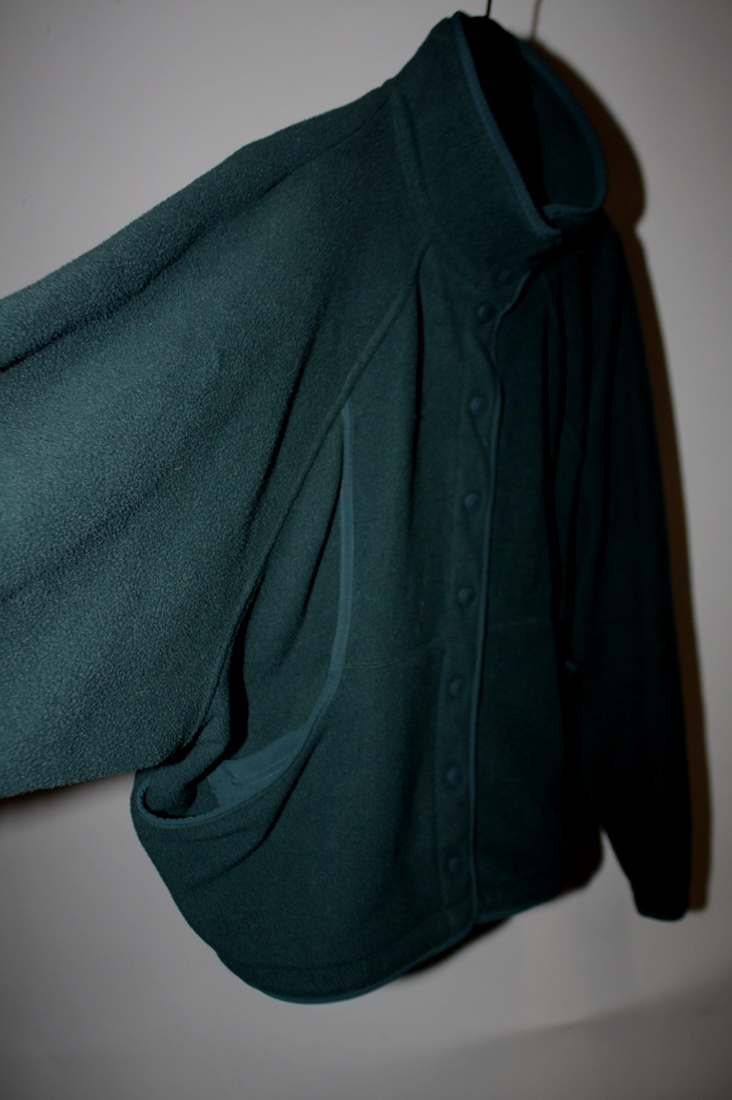 OUTER VOICES Snap Fleece Mens Medium Green Sweatshirt Jacket 100% Recycled Poly