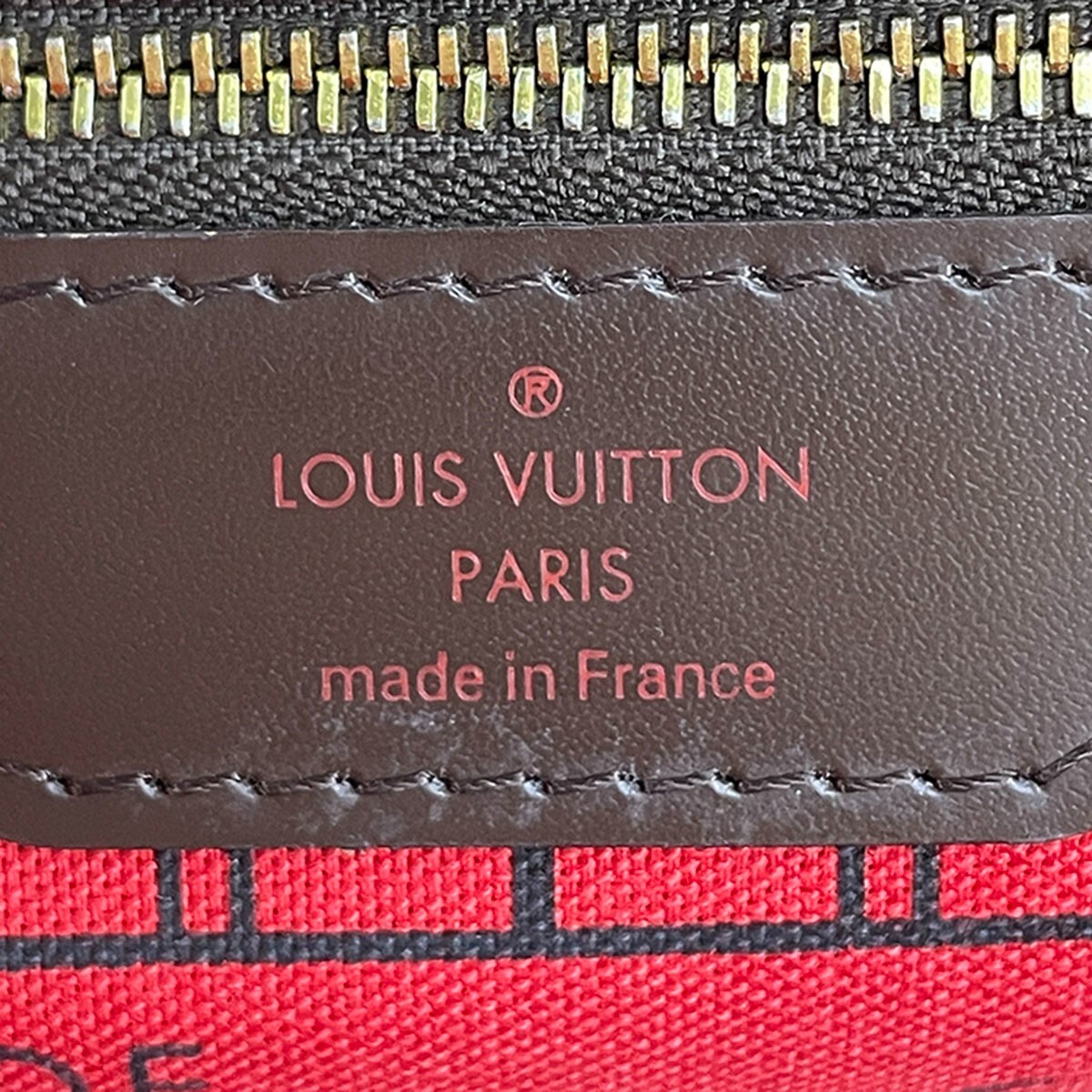 Louis Vuitton Damier Neverfull PM Leather Fabric Brown Tote bag 4104