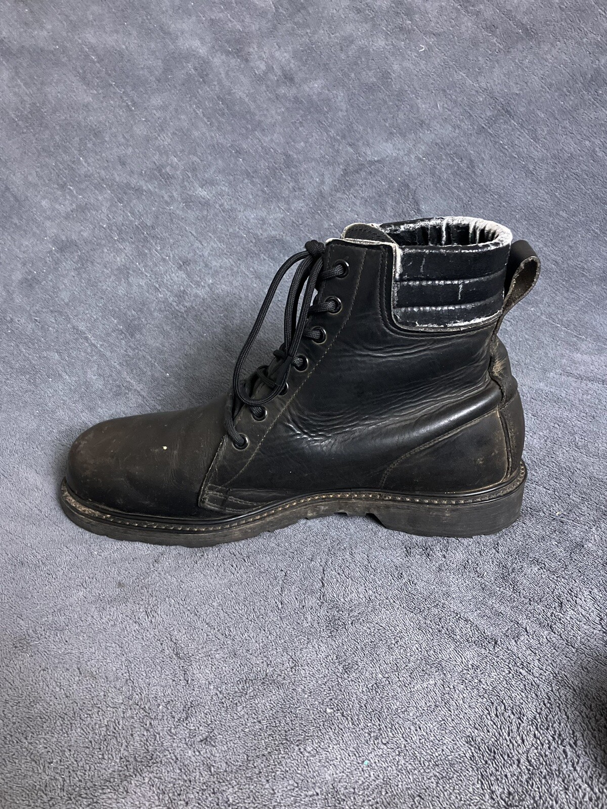 VTG Iron Age Steel Toe Boots Men’s 12 M Lace Up Black Goodyear MADE IN USA