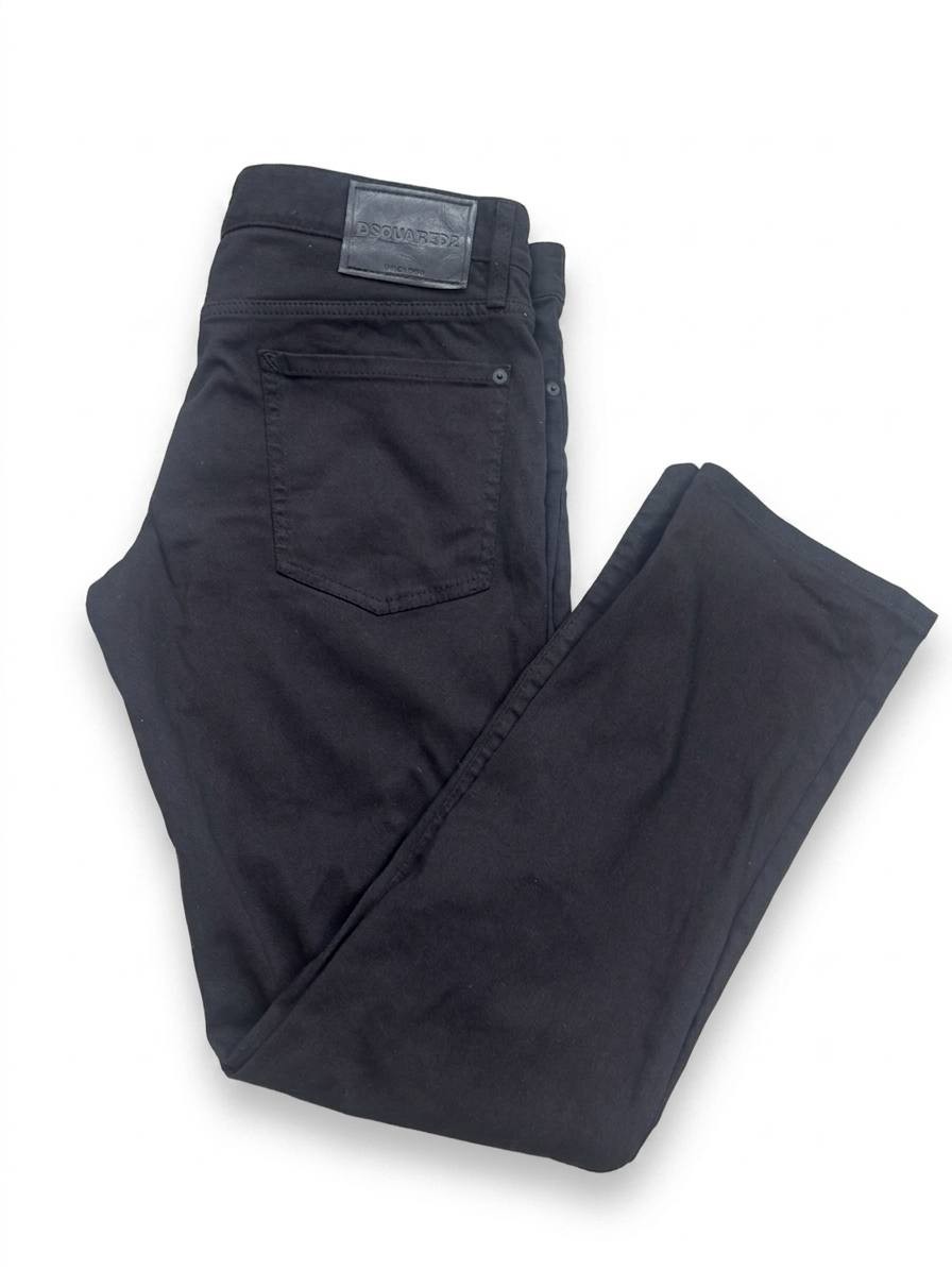 DSQUARED2 Black Denim Jeans Size 54 Made in Romania Straight Slim Authentic