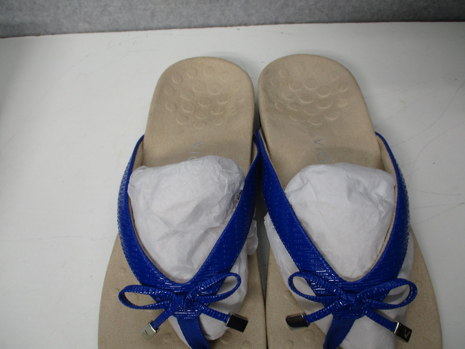 Vionic Bella II Blue Orthotic Bow Tie Thong Flip Flop Sandals Womens Size 11