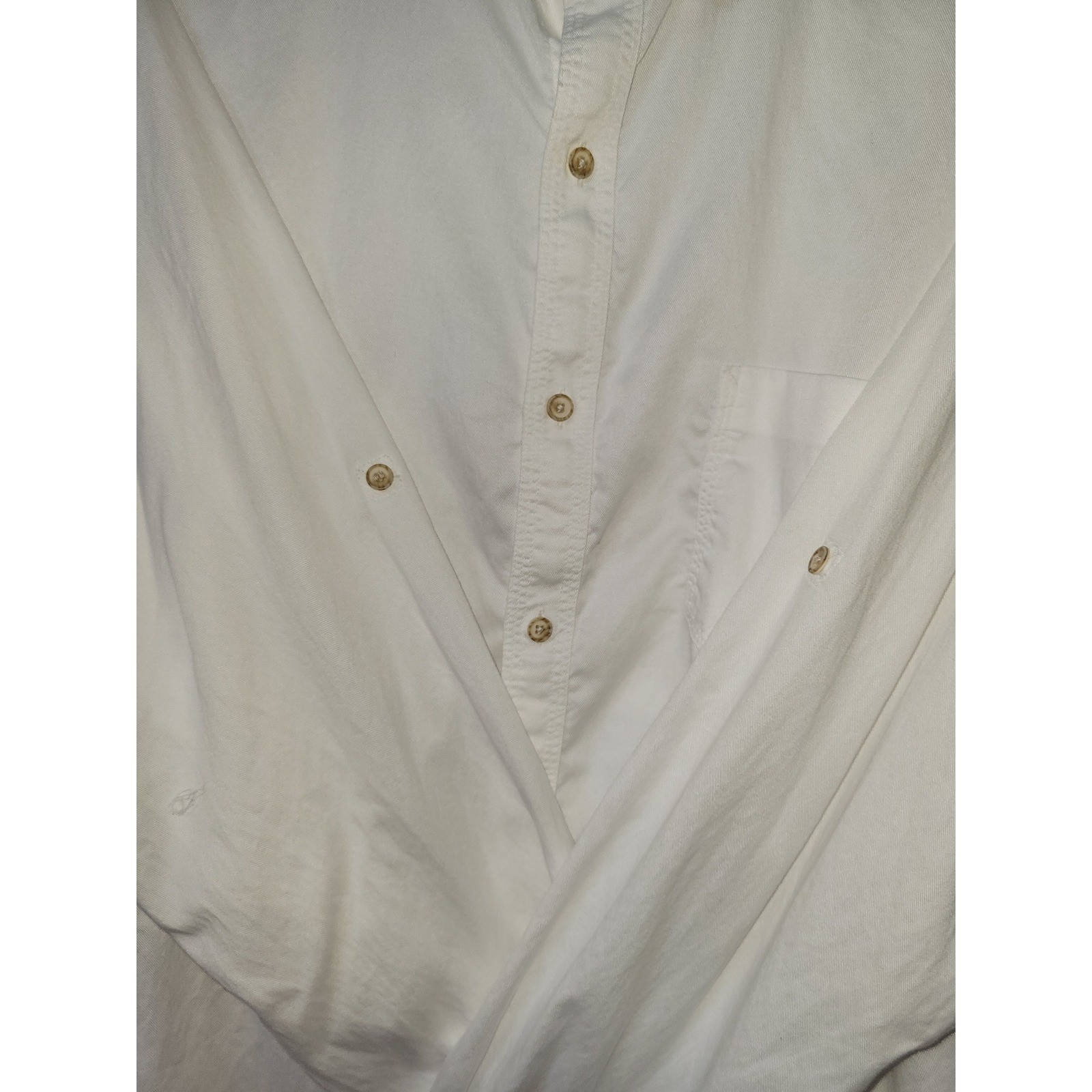 Tasso Elba Island Mens White Long Sleeve Roll Tab Button Down Shirt XL 2014