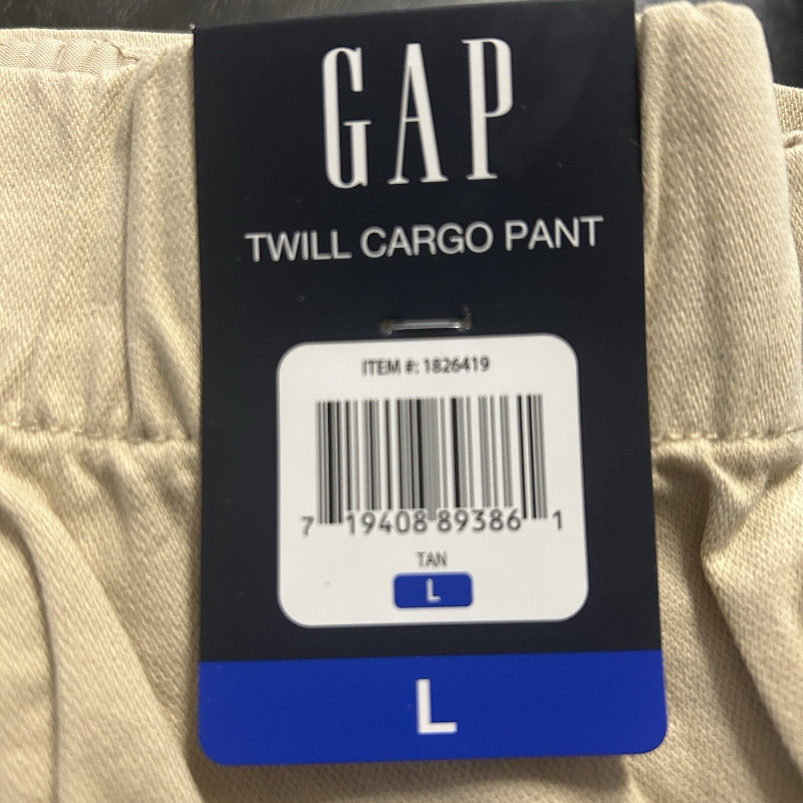 GAP Ladies Twill Pull On Cargo Pants with Pockets. Size Large, Color Tan.￼