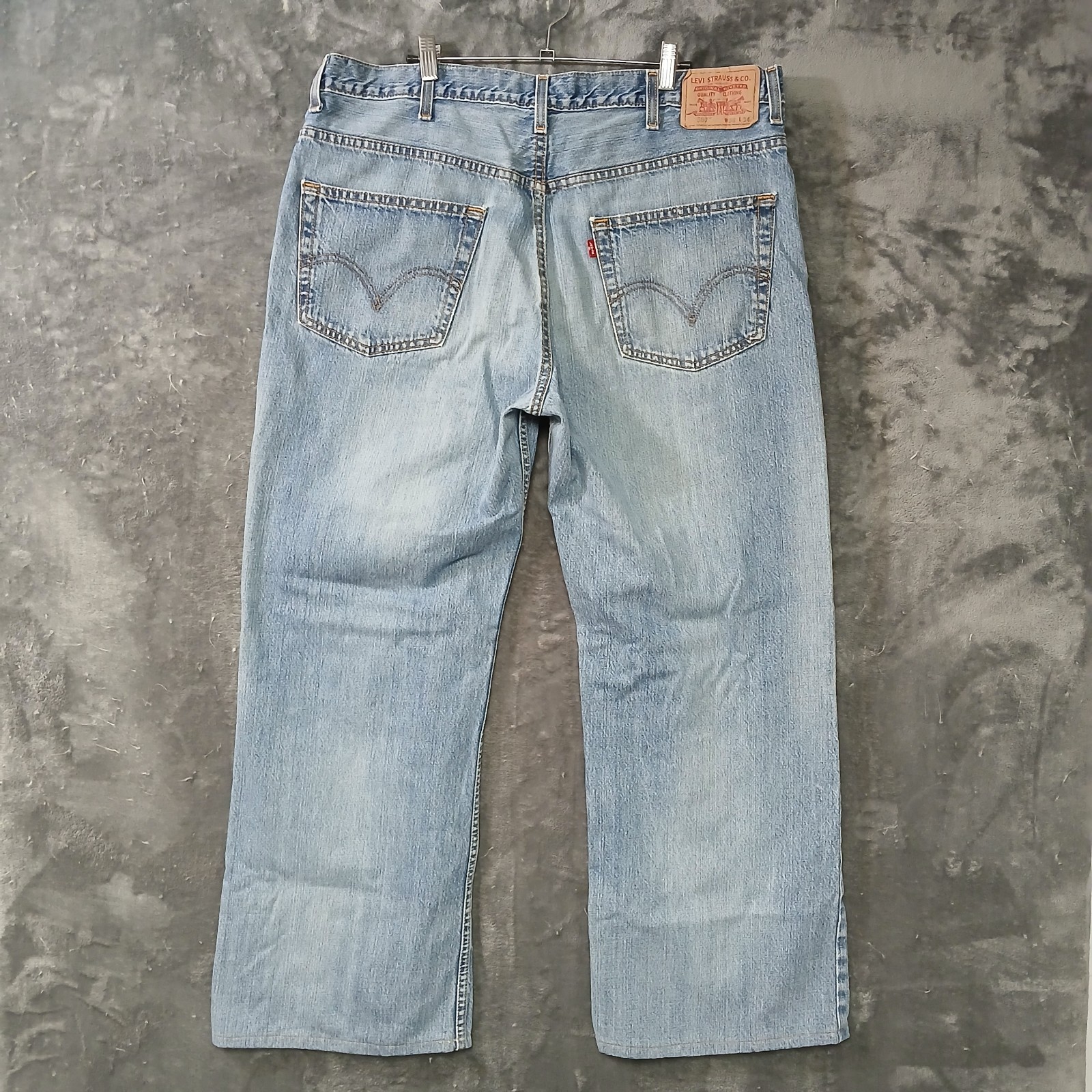 VINTAGE Y2K LEVIS 567 JEANS MENS 38X29 BLUE BOOTCUT LOOSE LIGHT WASH
