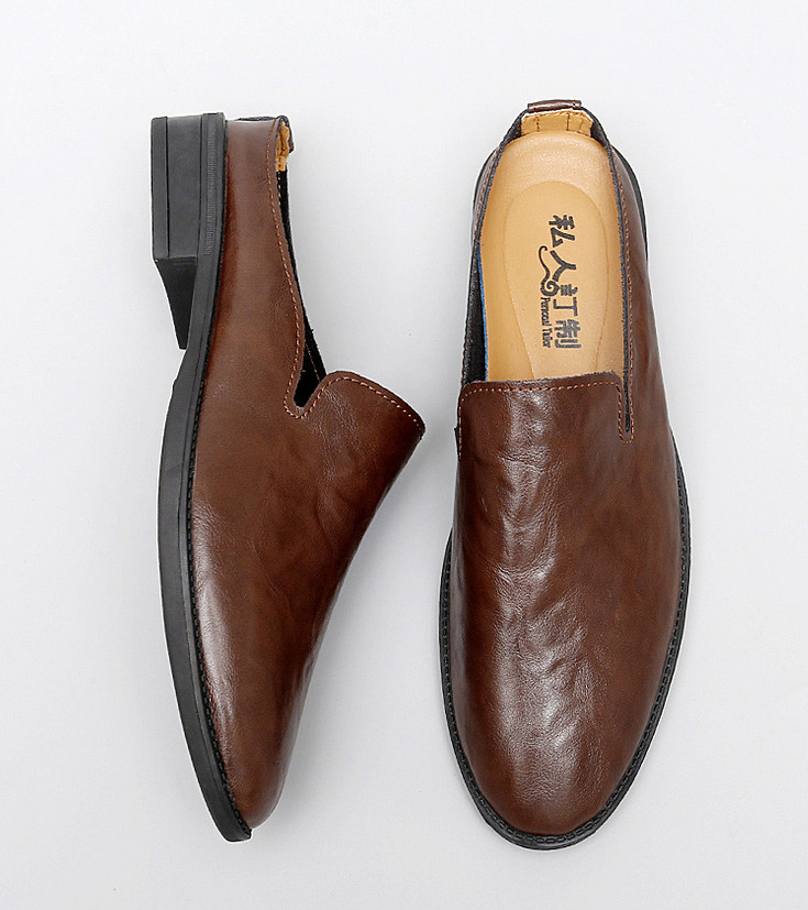 Mens Summer Mules Leather Slippers Closed Toe Slip On Casual Shoes Loafer 2025