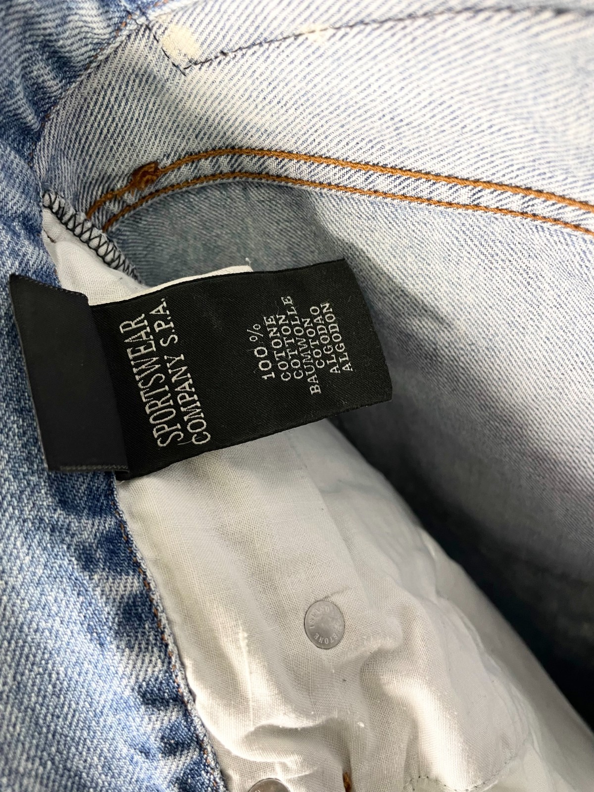 Stone Island Denim ( Size 34 ) Vintage Distressed Faded Light Blue Jeans Pants
