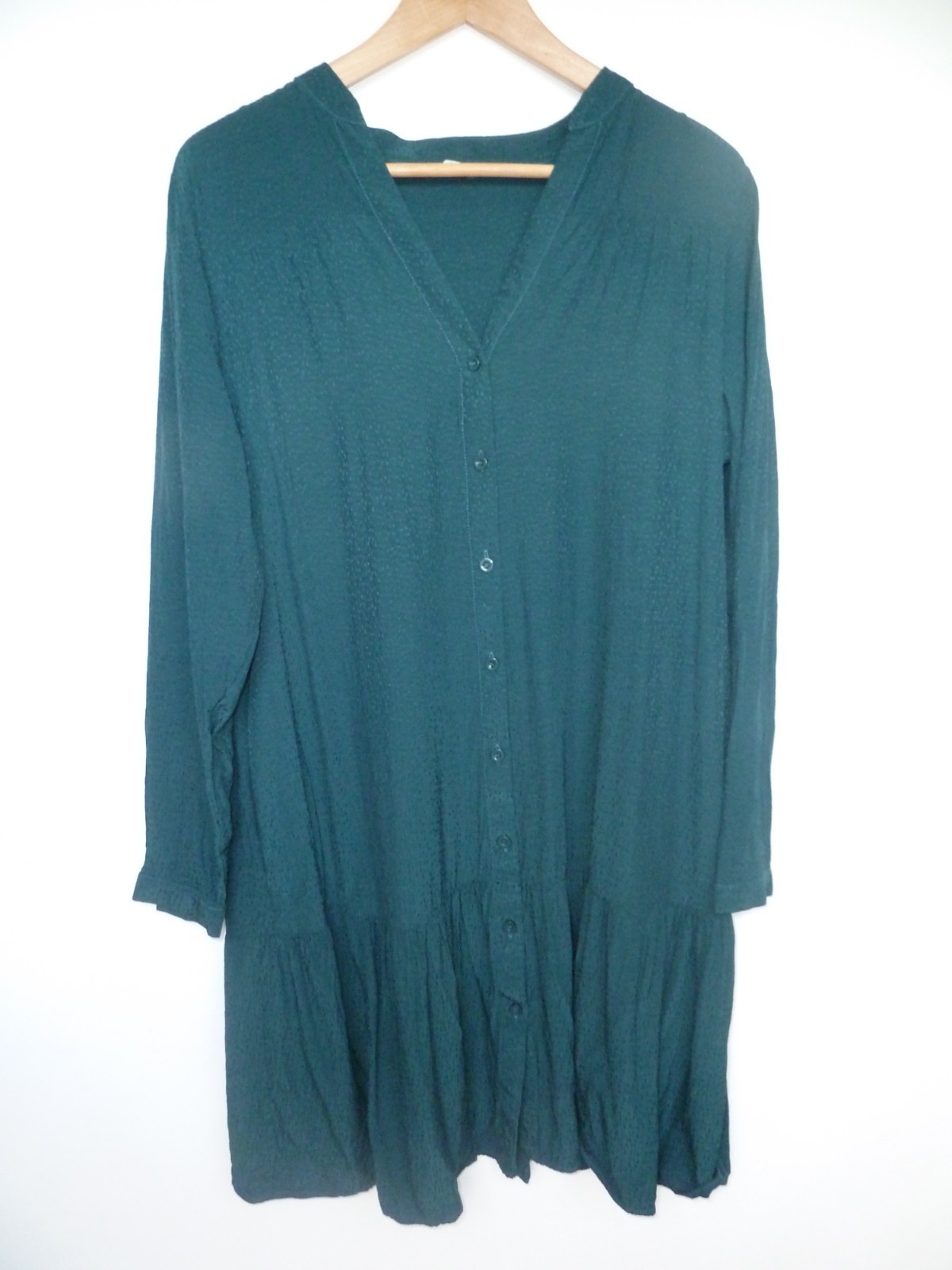 HUSH teal blue green spots smock shirt dress with pockets Size 14
