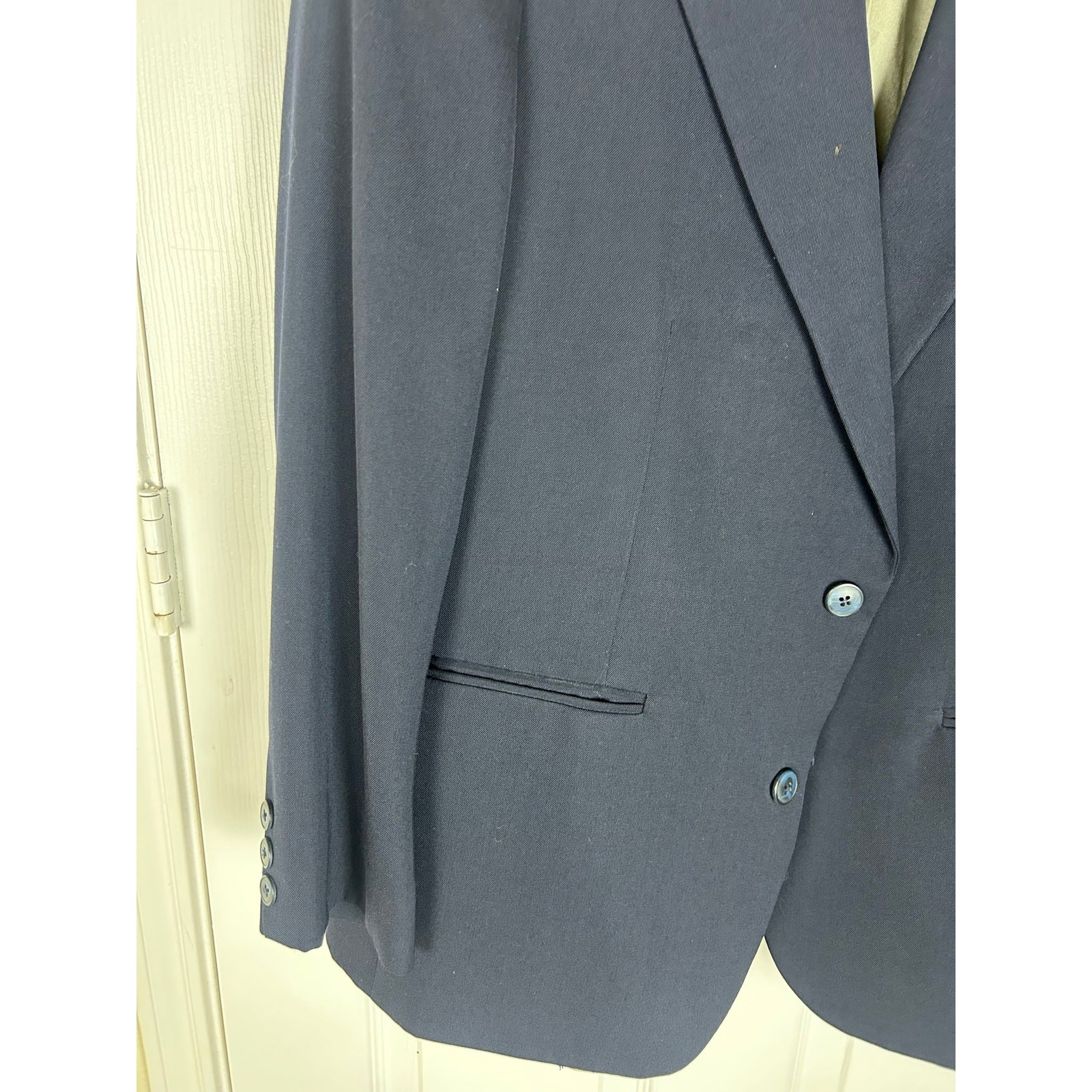 Givenchy Monsieur Wool Blazer — Solid Navy, 4G Logo 40R US