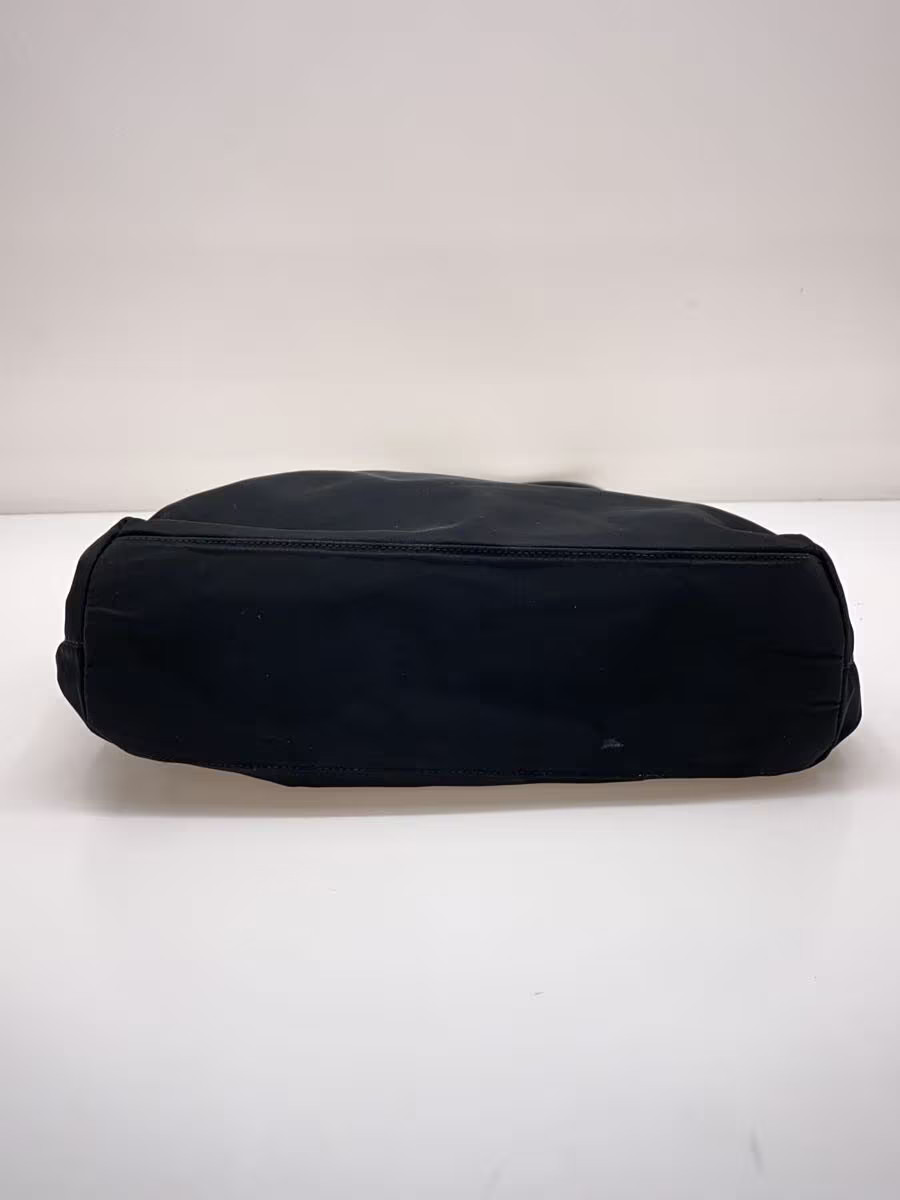 PRADA Triangle Logo Plate Handbag Nylon Black