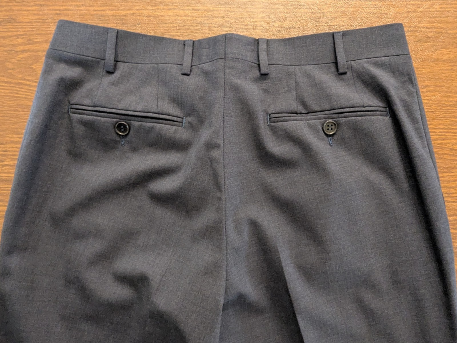 CANALI Flat Front Stretch Wool Dress Pants, Navy, Size 31 R (46 IT) – NEW