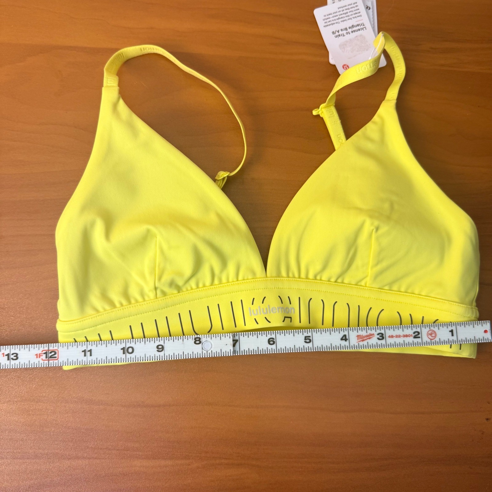 Lululemon License to Train Triangle Bra A/B Electric Yellow BEAY Size 4 LW2EGJS