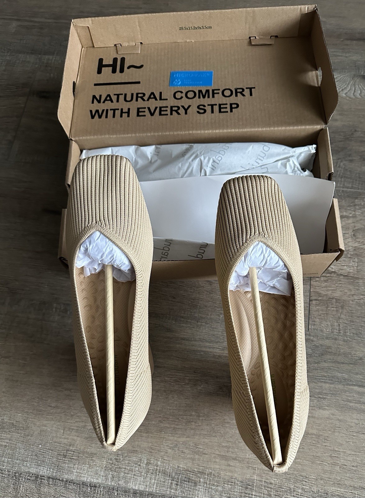 BURUDANI Women Beige Low Chunky Block Heel Square Toe Kniited Heels Size 8