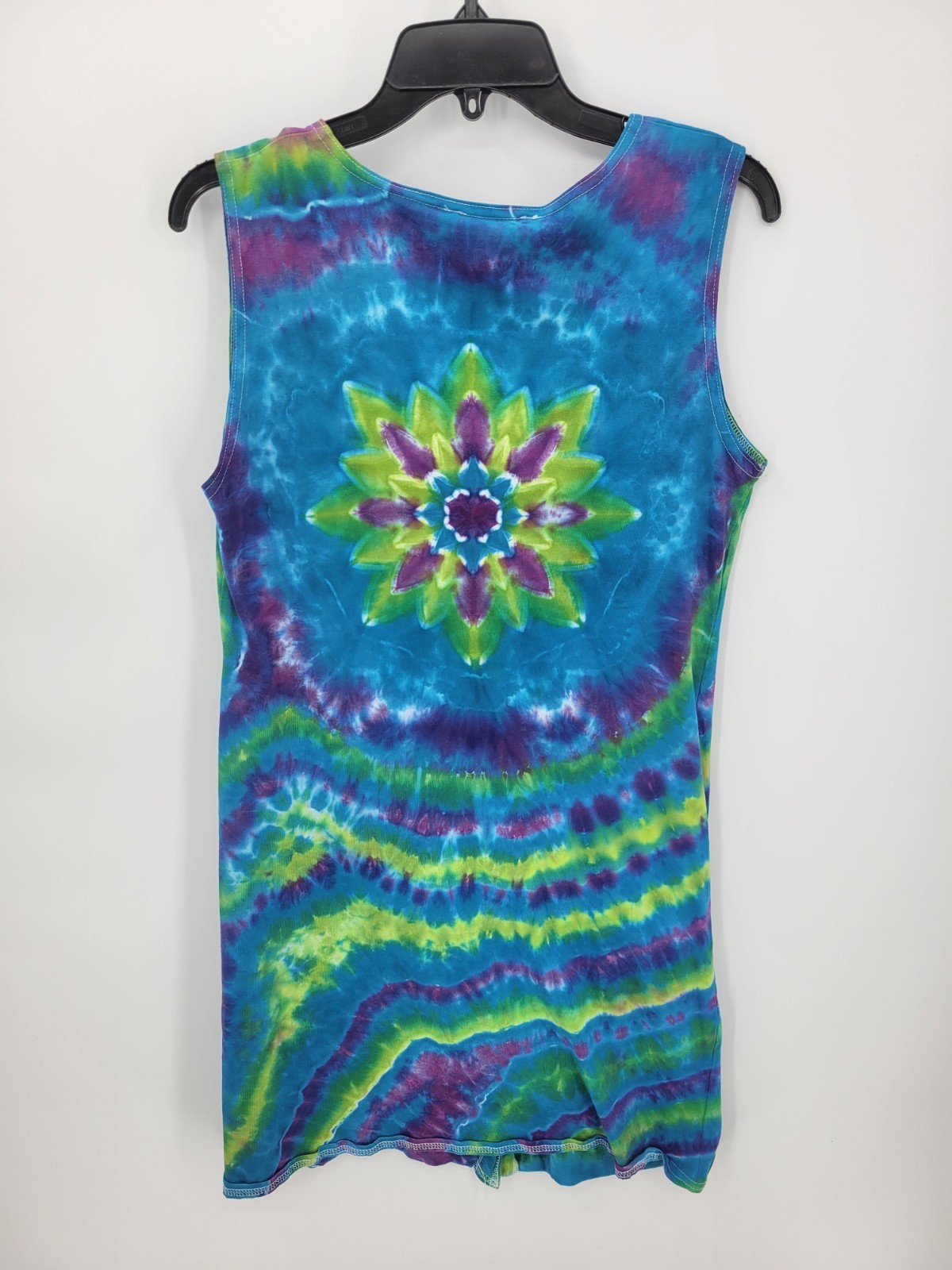 Cotton Couture Beach Wear Dress Womens Large Colorful Tie Die Sleeveless Boho