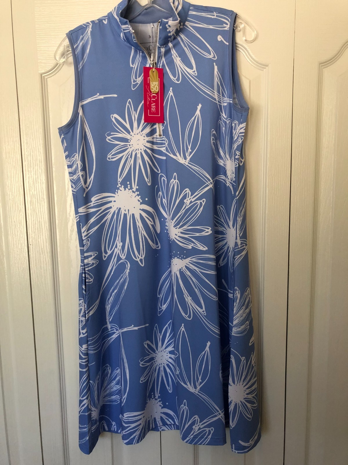 Ana Clare Womans Sleeveless Periwinkle Blue Dress NWT