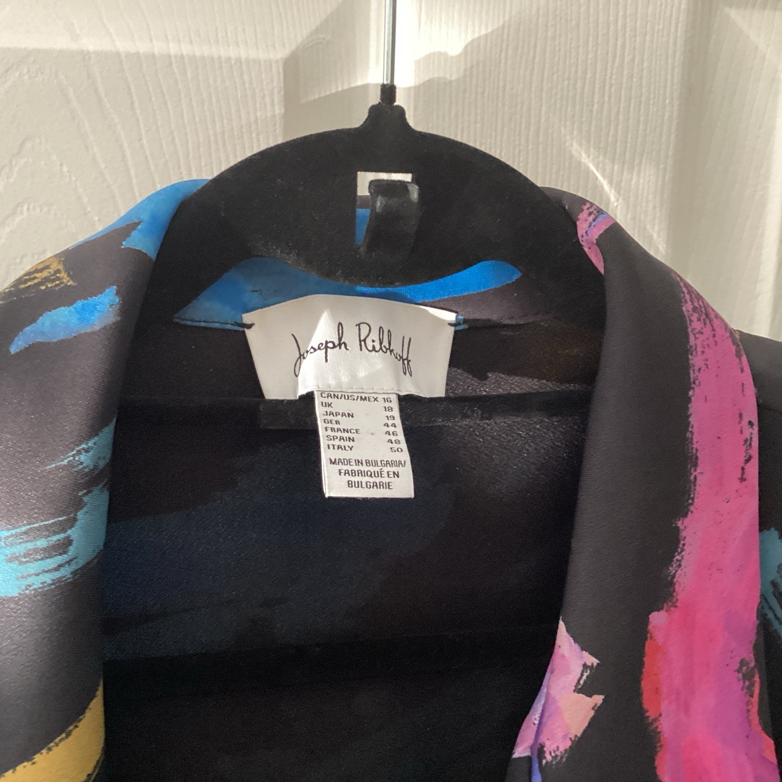 Joseph Ribkoff Size18 Lined Long Jacket-Length 35 1/2”…Multicoloured Modern