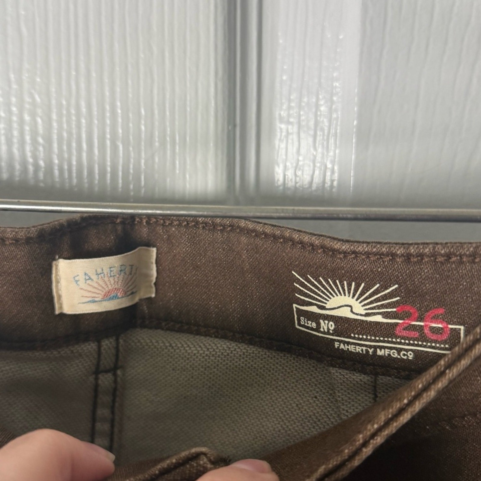 Faherty Stretch Terry Patch Pocket Pant – Walnut Brown 26