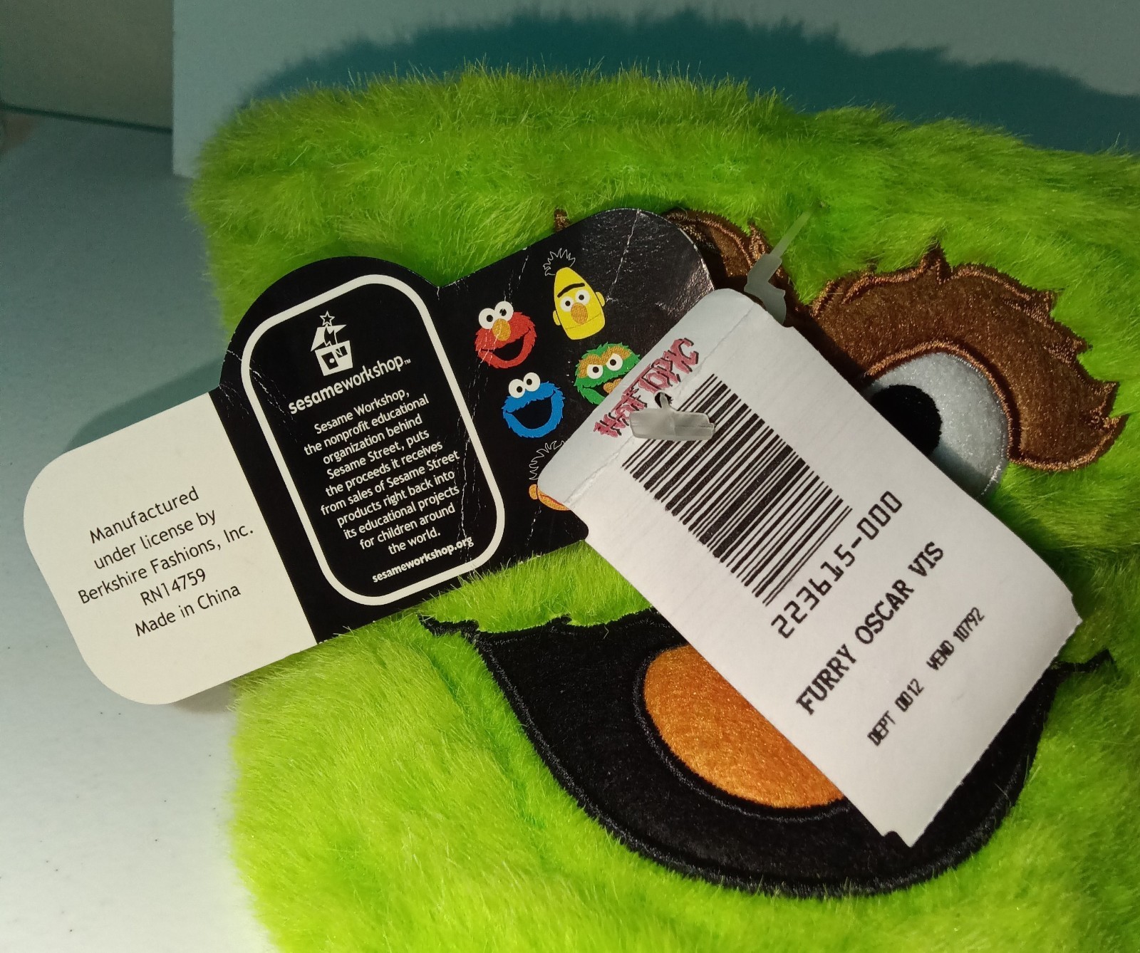 Oscar The Grouch/ Sesame Street Hot Topic Furry Visor/ Adjustable!