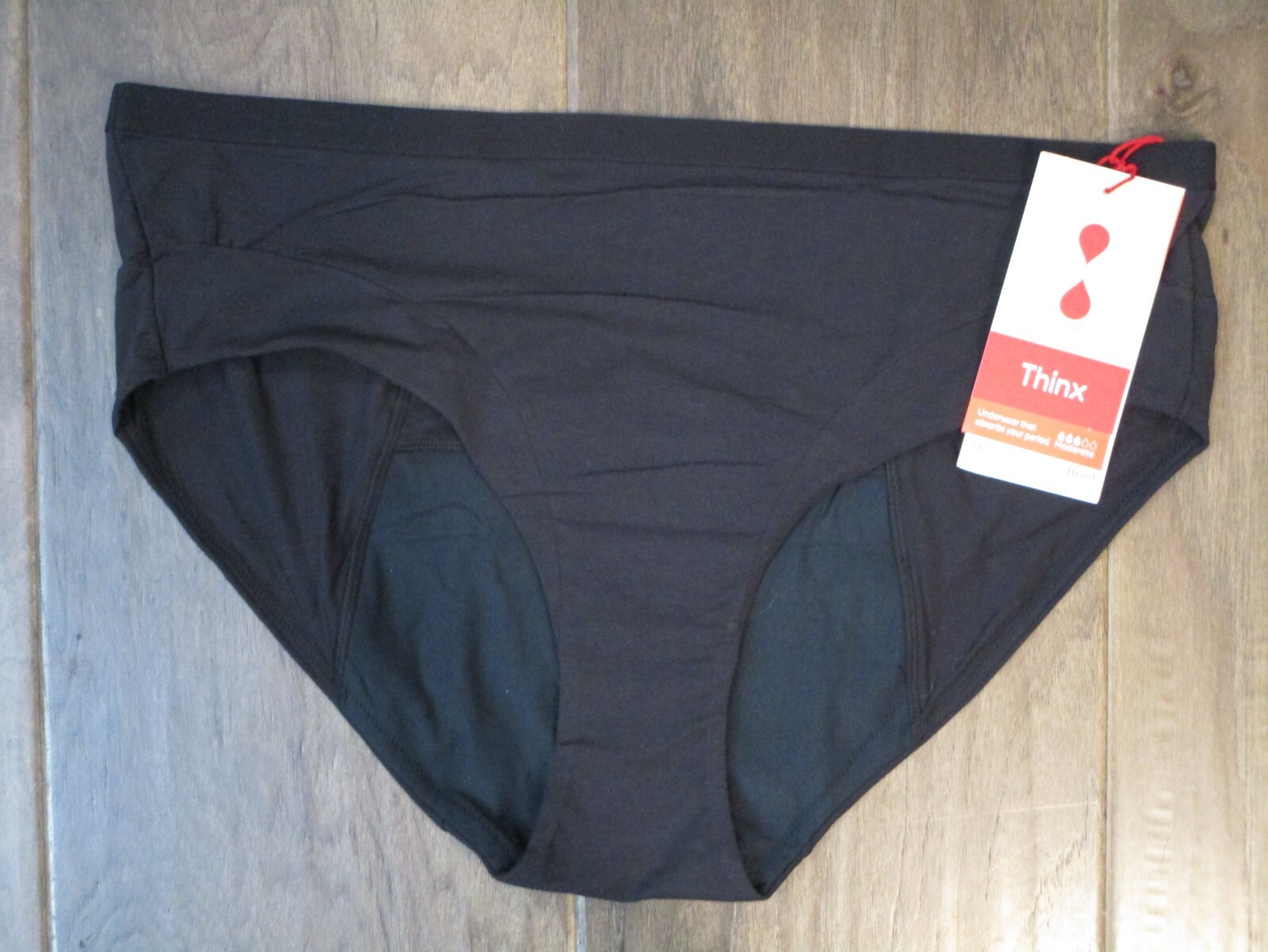 THINX BRIEF BLACK MODERATE ABSORBENCY PERIOD-PROOF MODAL PANTIES SIZE 3X