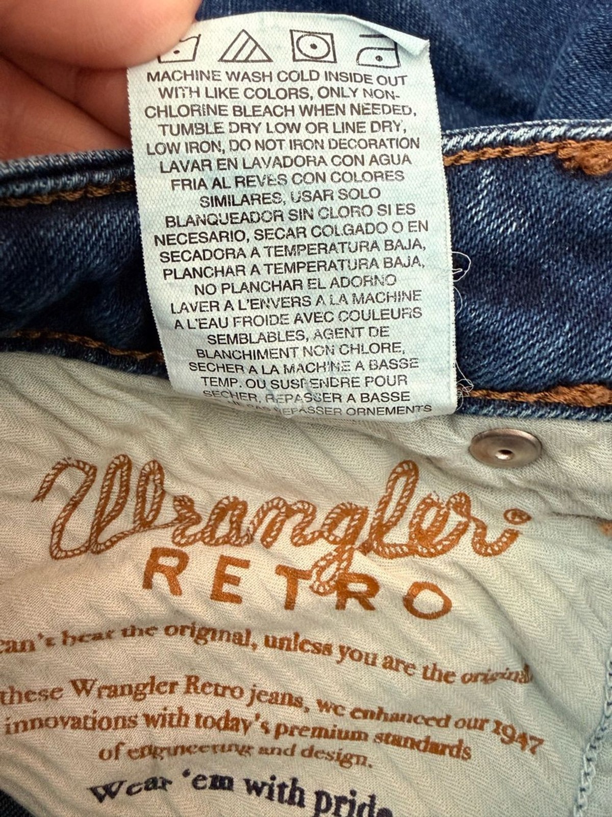 Wrangler Retro Flare Jeans Dark Blue Size 26 Stretch Comfort Bell Bottoms