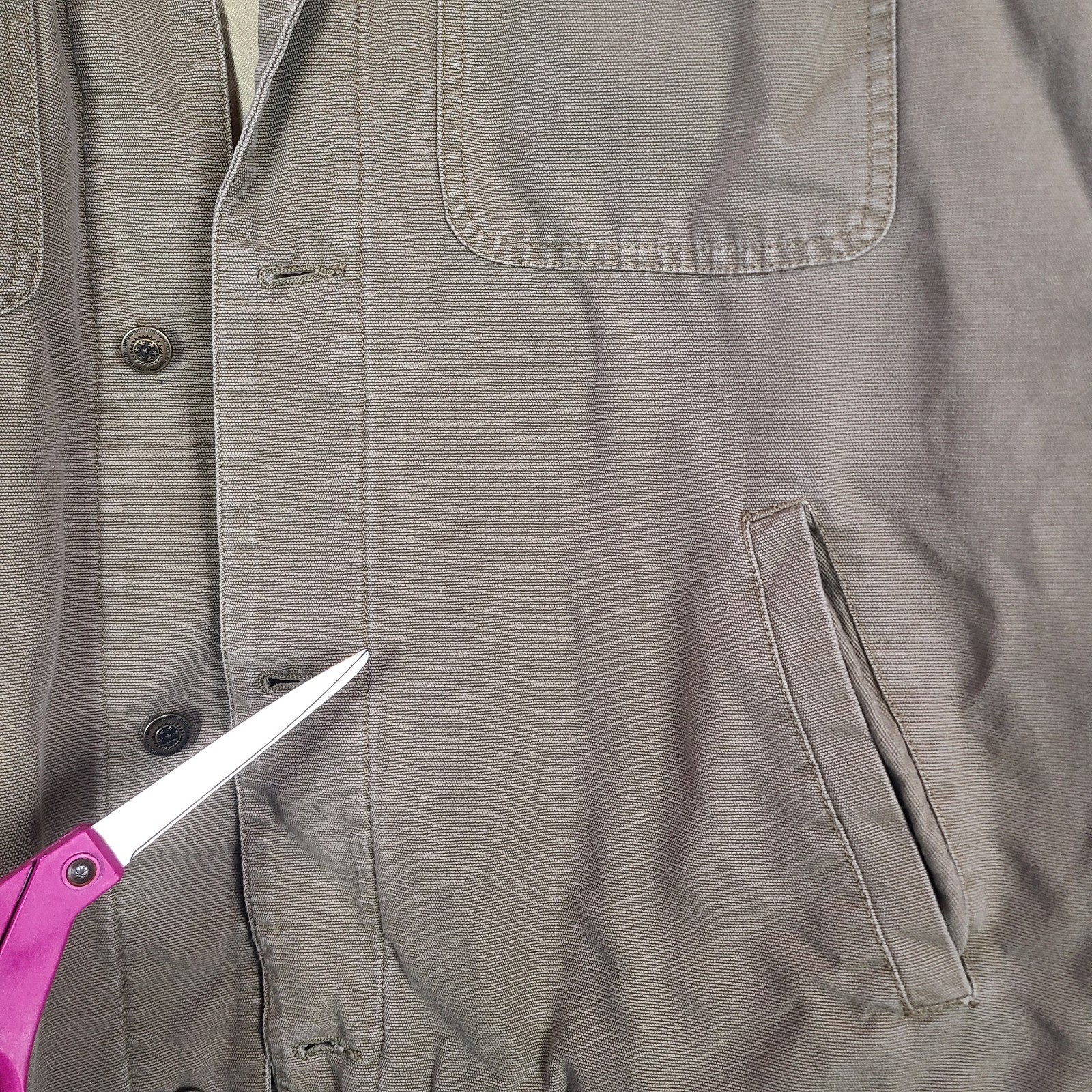 Swingster Plainsman Jacket Brown Canvas Heavy Chore Coat Seed Co Logo Size XL